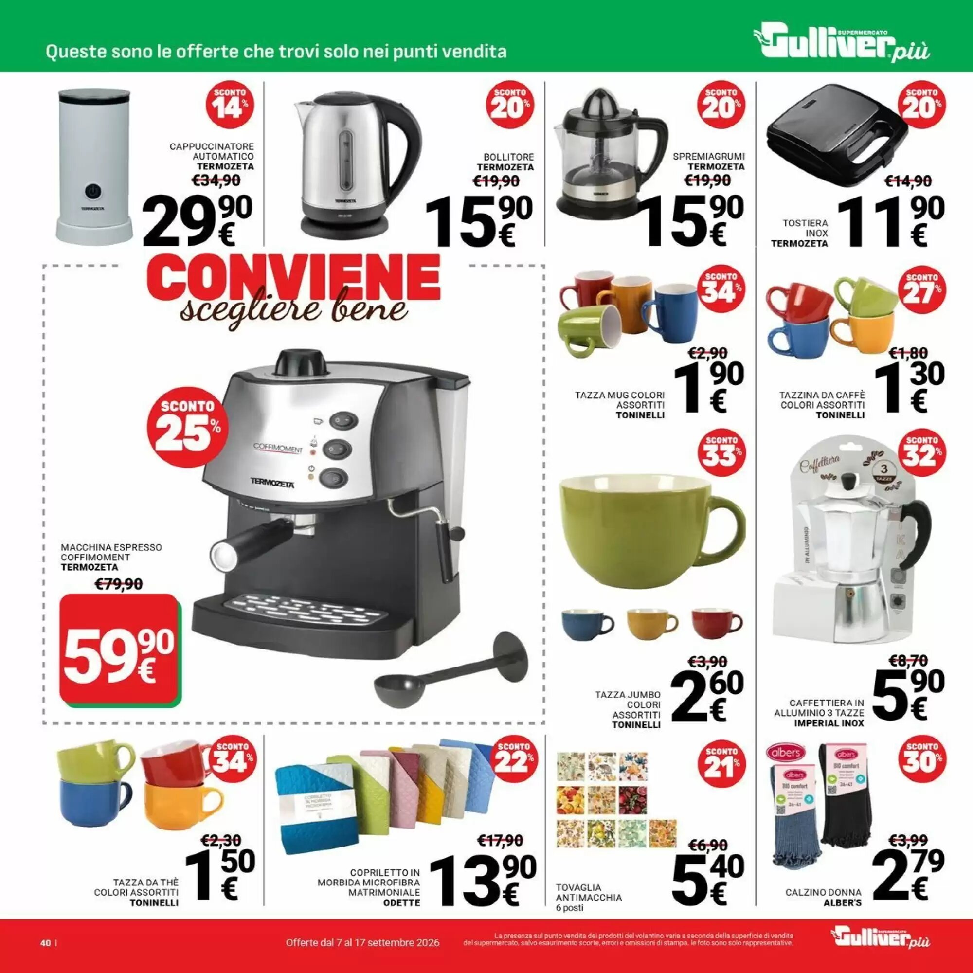 Volantino promozionale Supermercati Gulliver  valide dal 07/09/2026 - Pagina 40.