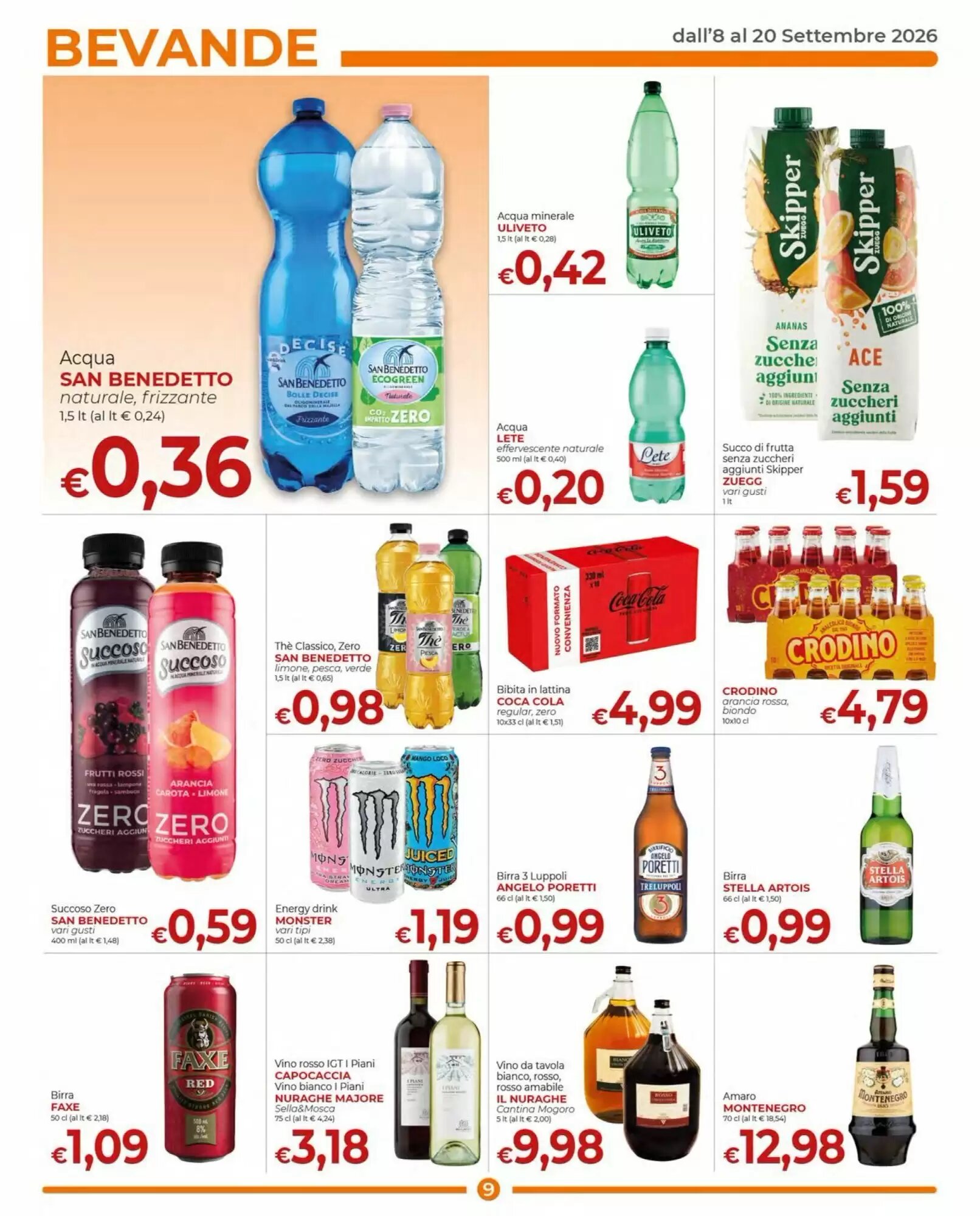 Volantino promozionale Supermercati Nonna Isa  valide dal 08/09/2026 - Pagina 9.