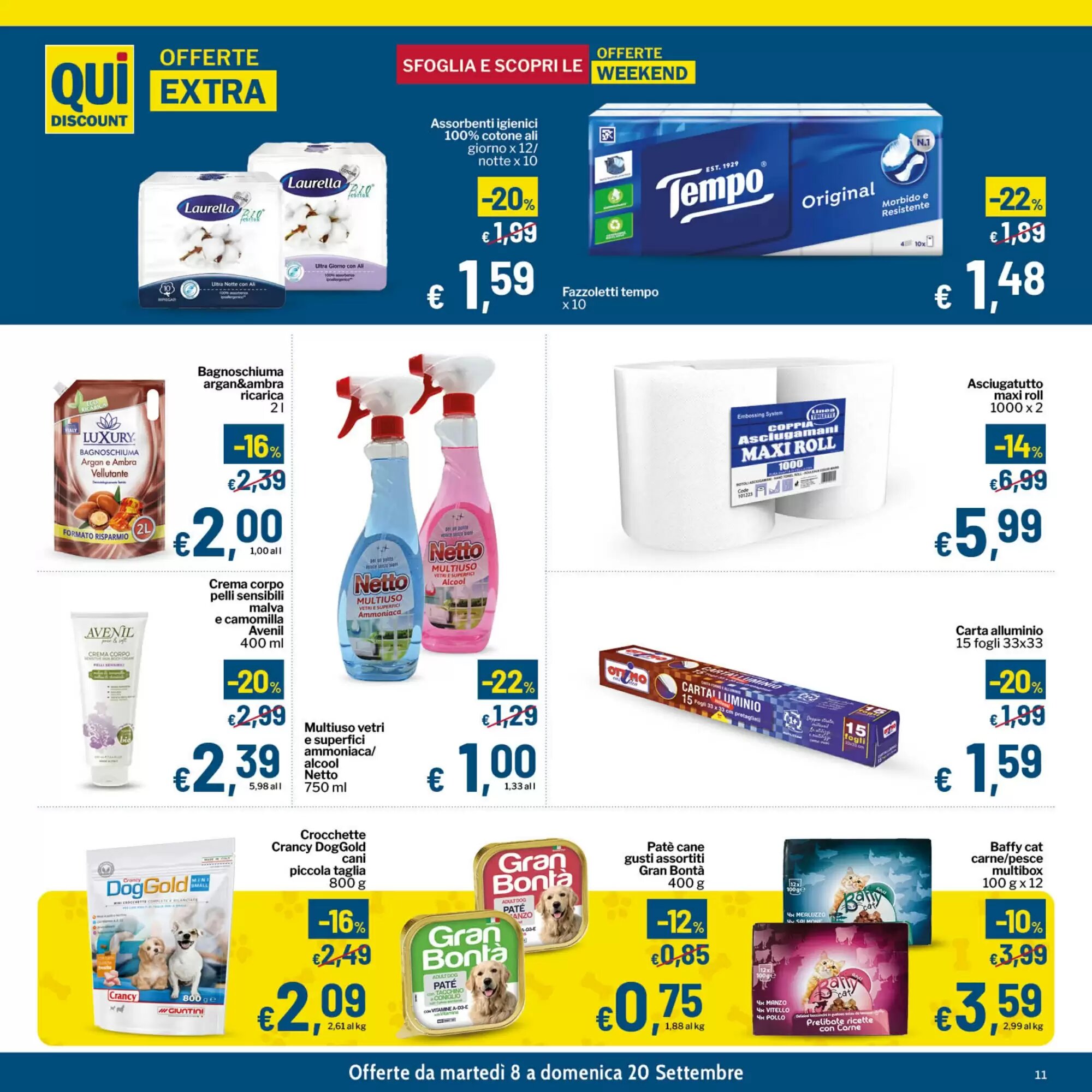 Volantino promozionale Qui Discount  valide dal 08/09/2026 - Pagina 11.