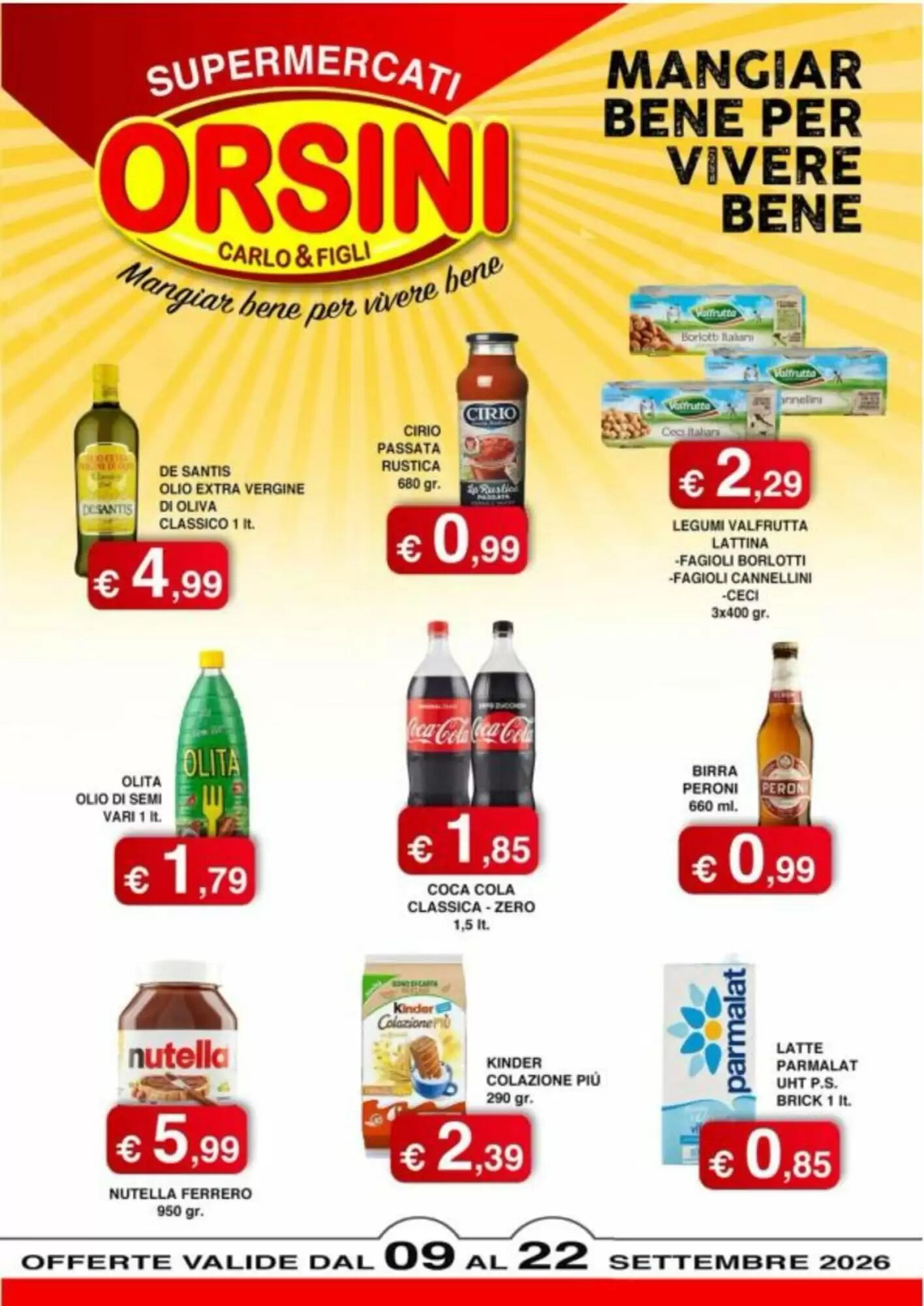 Volantino promozionale Orsini Market valide dal 09/09/2026 - Pagina 1.