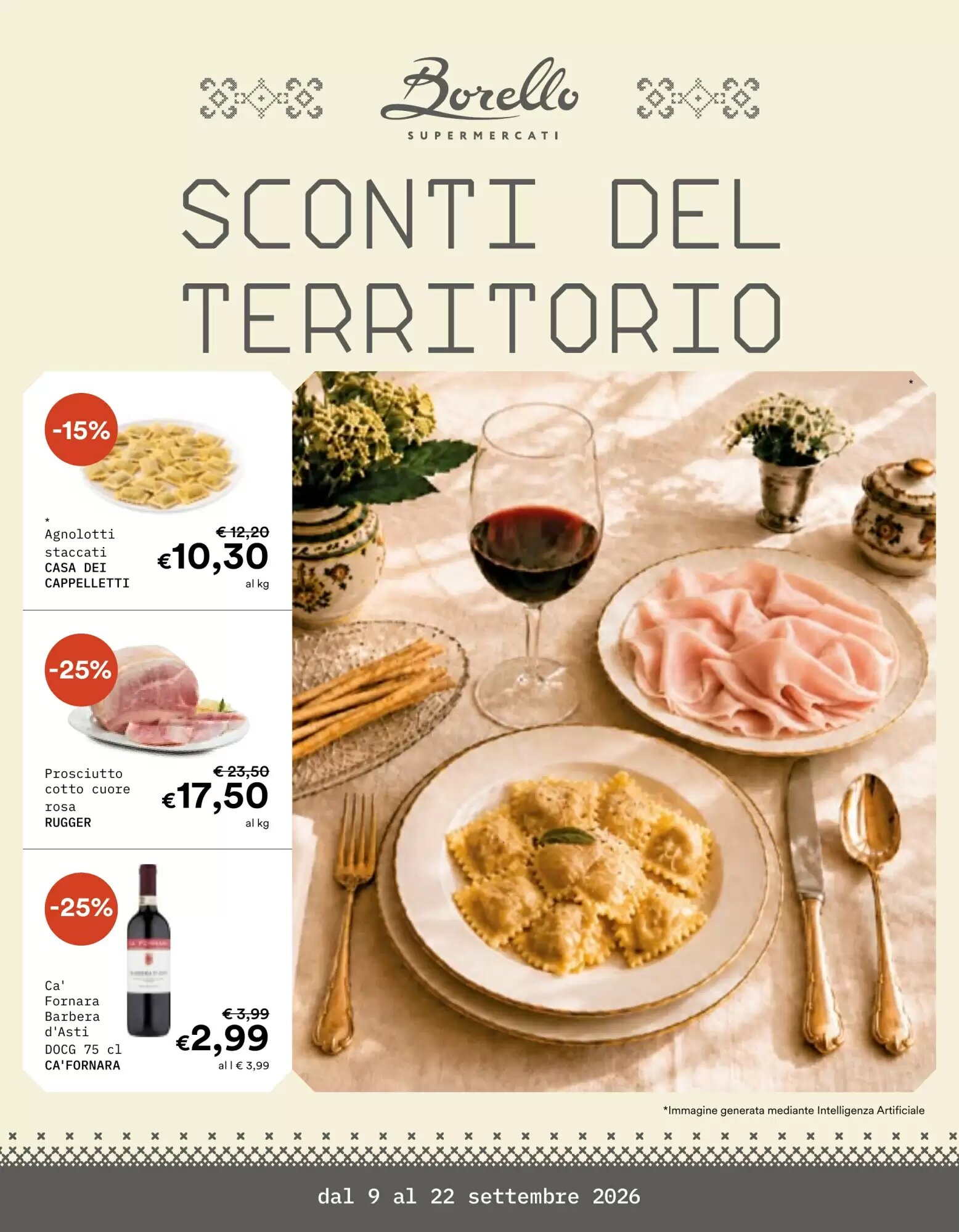 Volantino promozionale Borello Supermercati valide dal 09/09/2026 - Pagina 1.