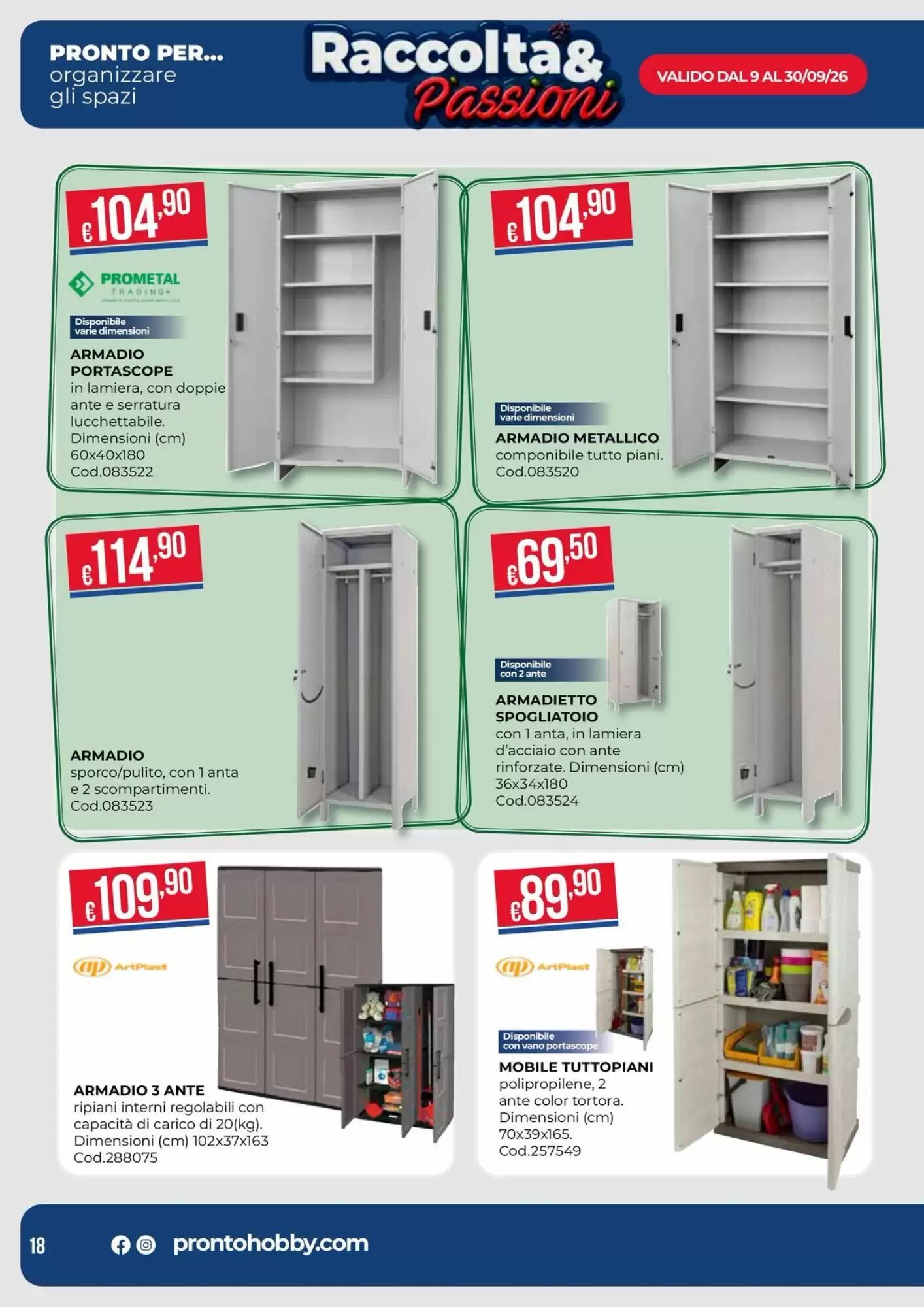Volantino promozionale Pronto Hobby  valide dal 09/09/2026 - Pagina 18.