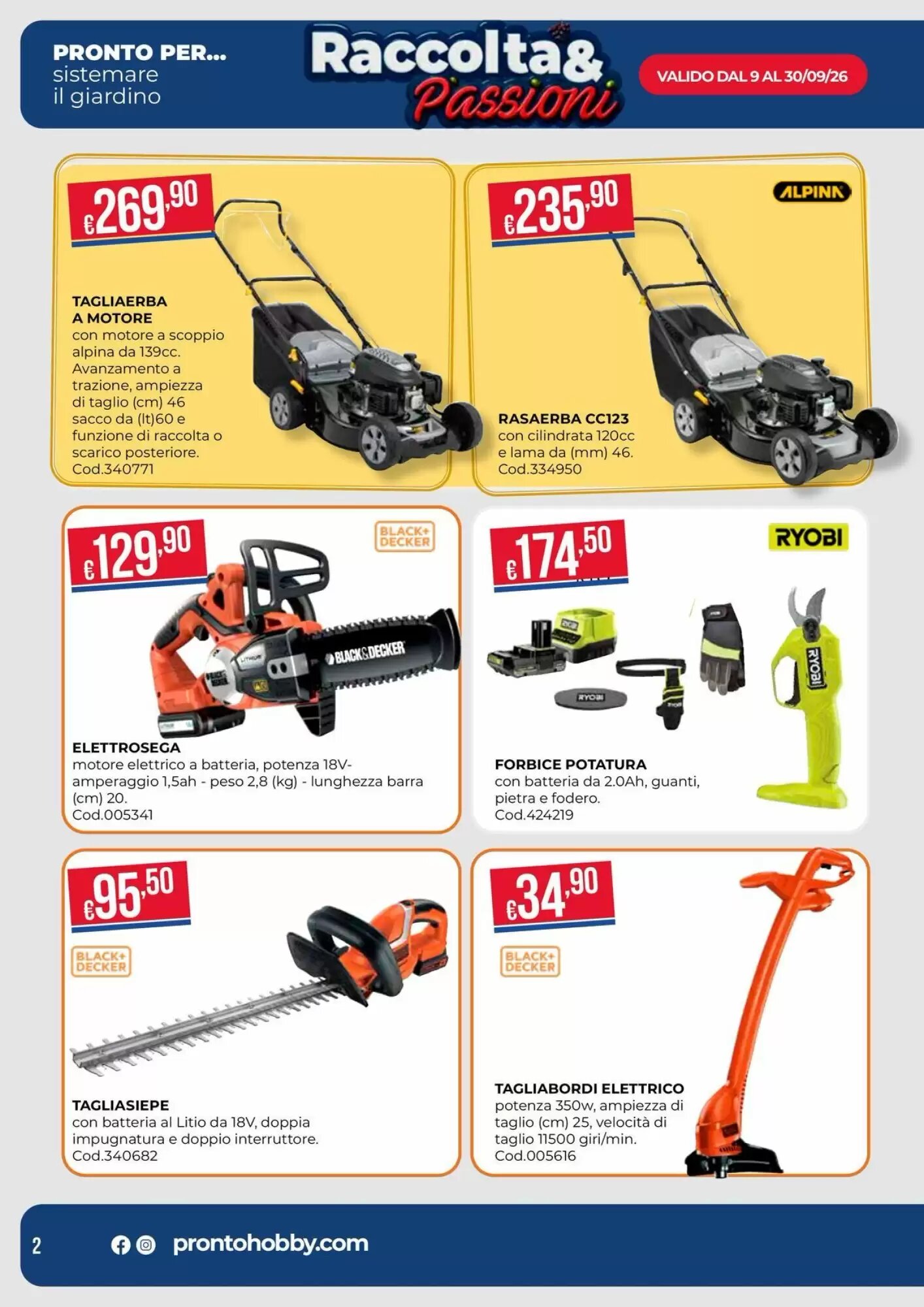 Volantino promozionale Pronto Hobby  valide dal 09/09/2026 - Pagina 2.