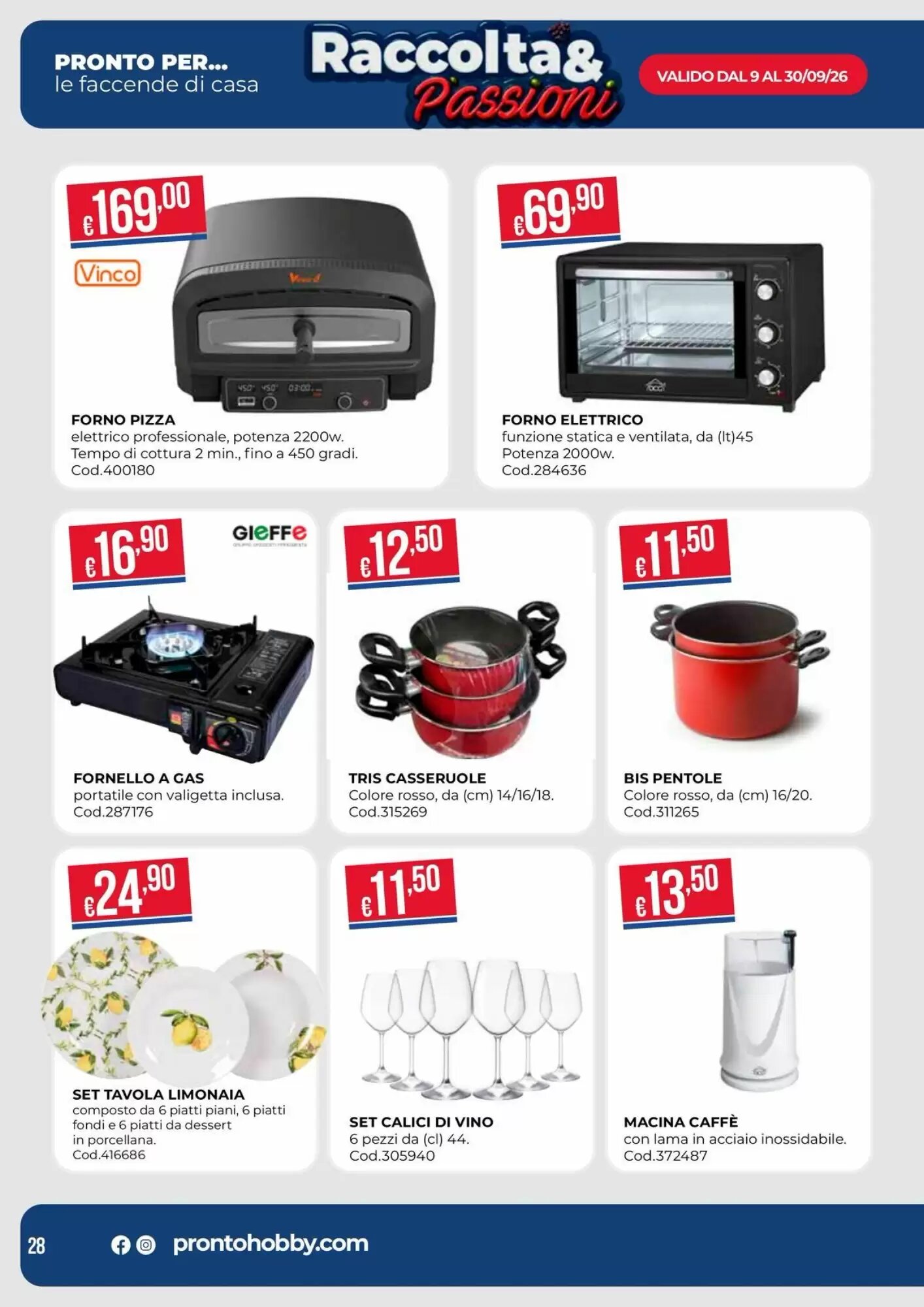 Volantino promozionale Pronto Hobby  valide dal 09/09/2026 - Pagina 28.