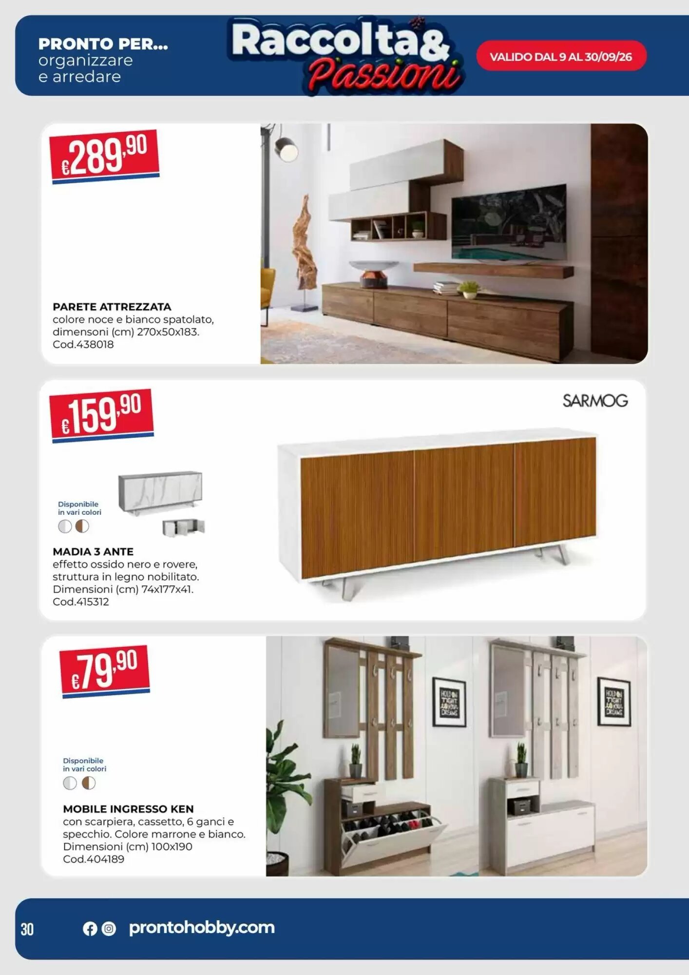 Volantino promozionale Pronto Hobby  valide dal 09/09/2026 - Pagina 30.