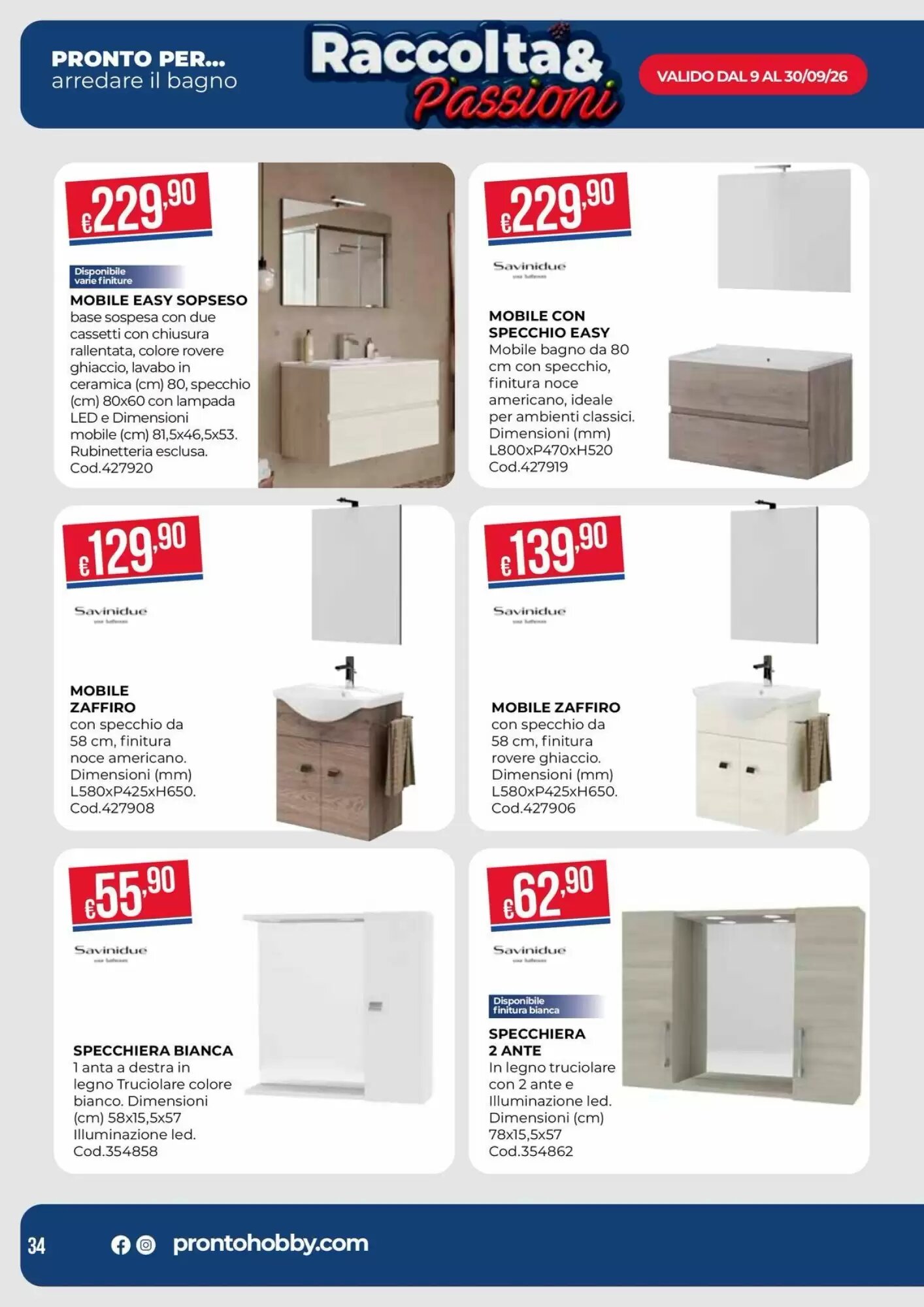Volantino promozionale Pronto Hobby  valide dal 09/09/2026 - Pagina 34.