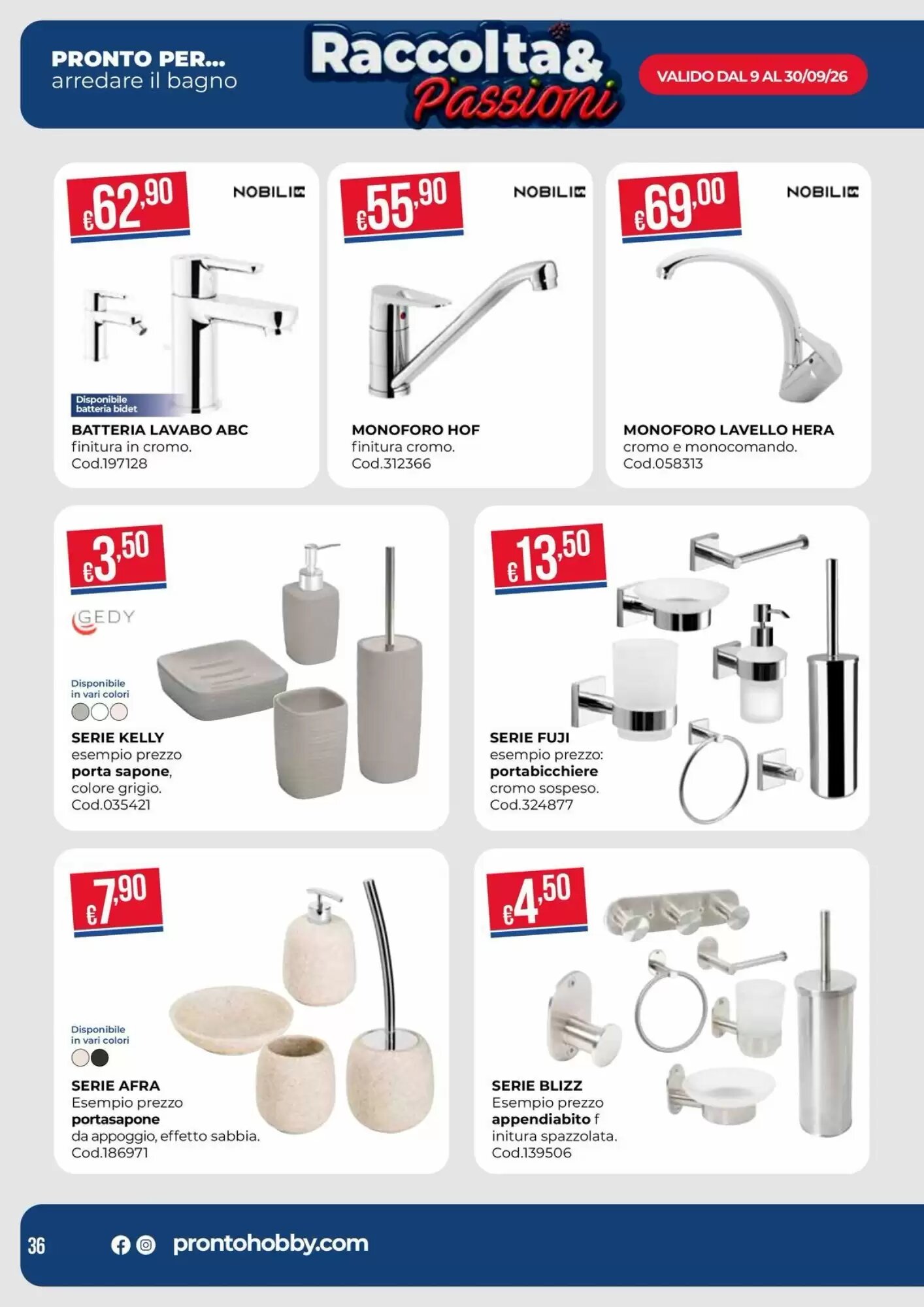 Volantino promozionale Pronto Hobby  valide dal 09/09/2026 - Pagina 36.