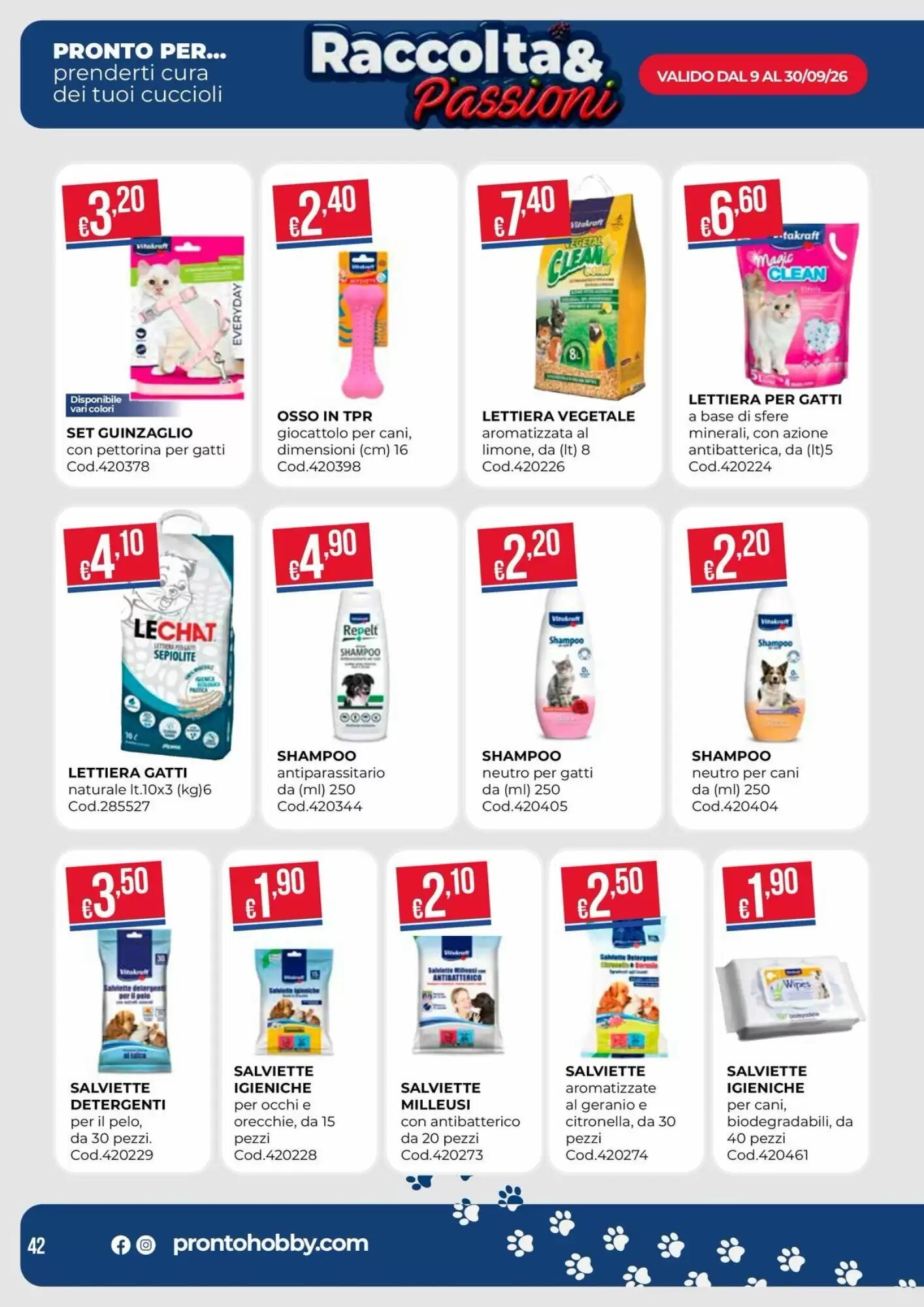 Volantino promozionale Pronto Hobby  valide dal 09/09/2026 - Pagina 42.