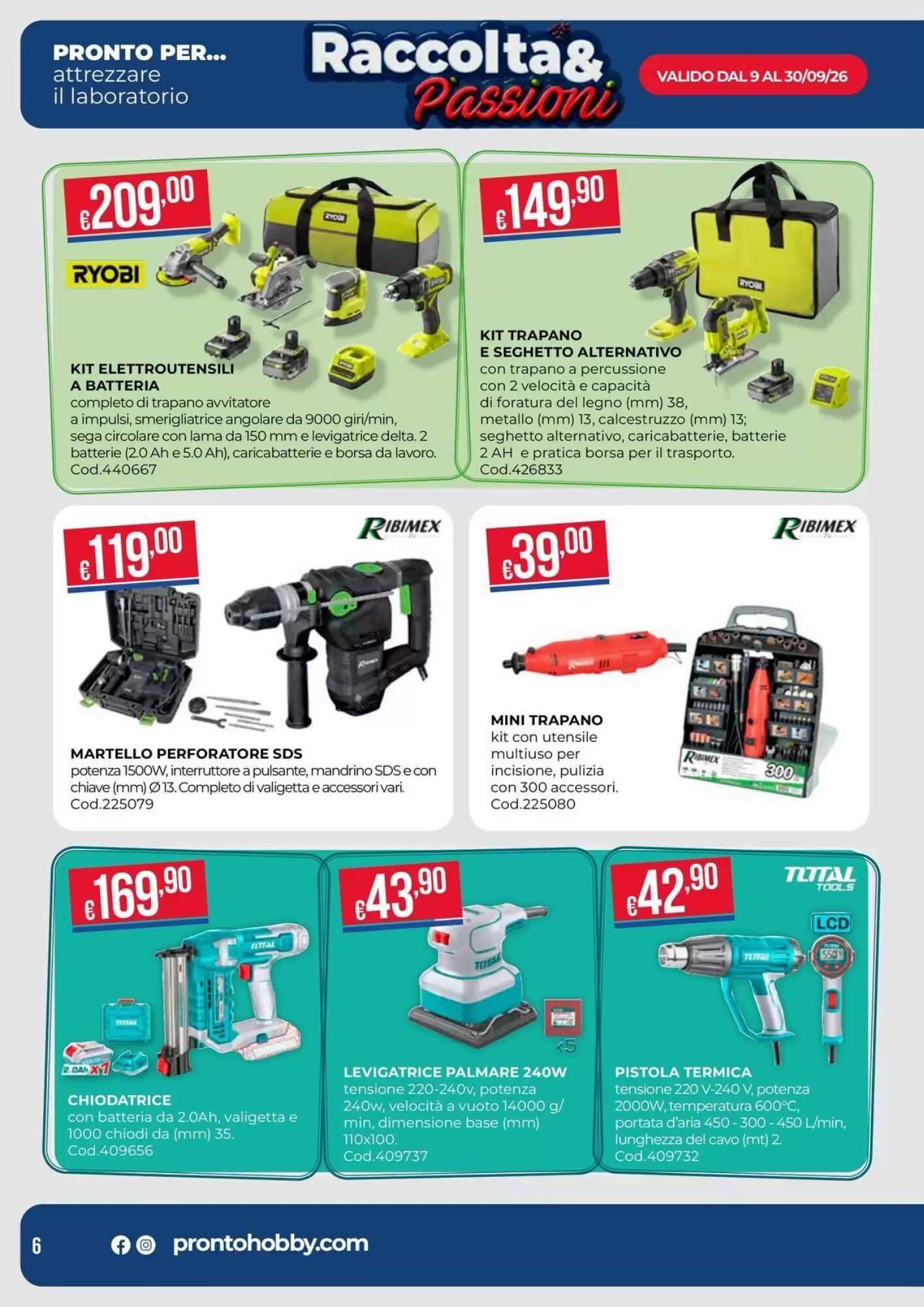Volantino promozionale Pronto Hobby  valide dal 09/09/2026 - Pagina 6.