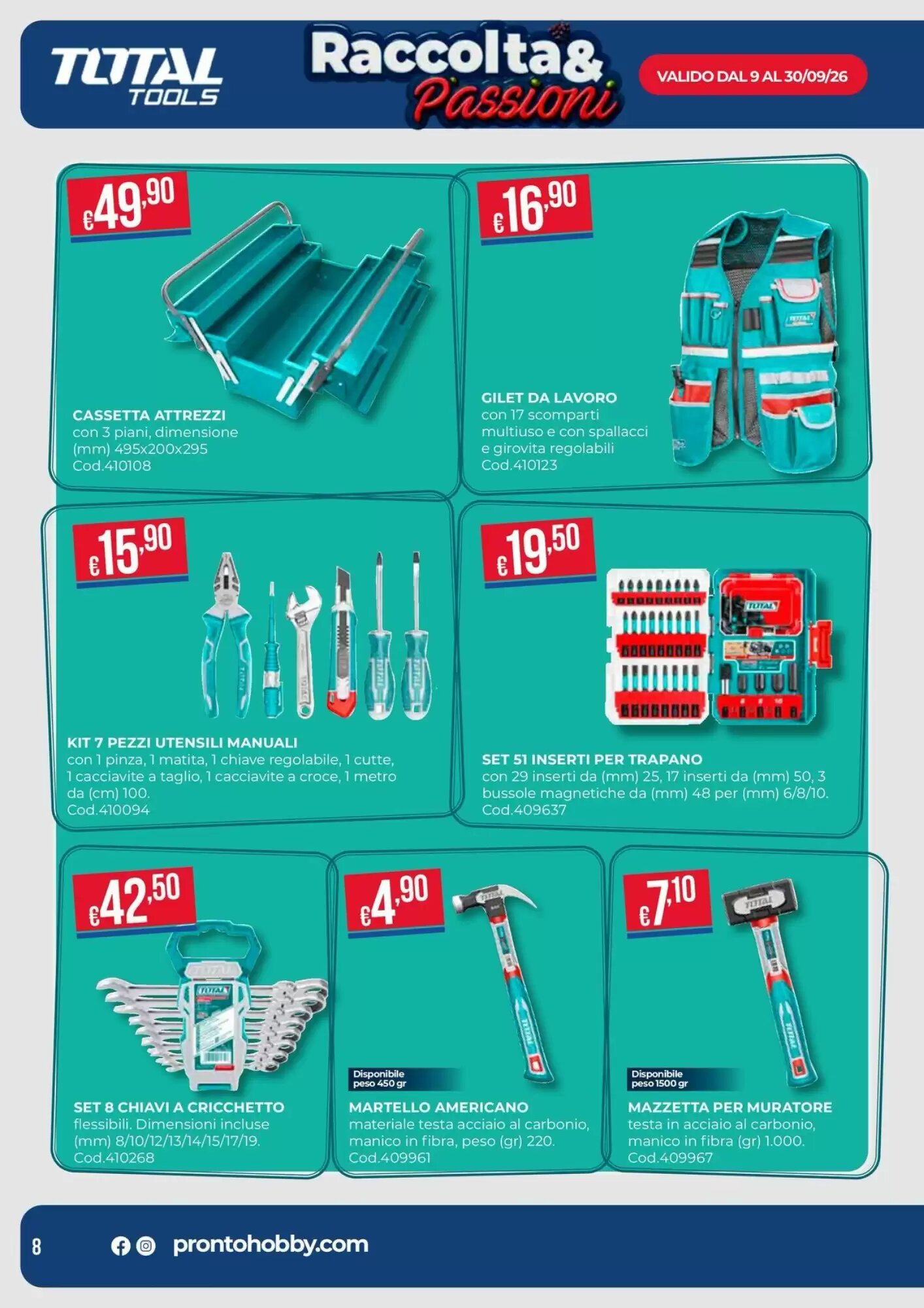 Volantino promozionale Pronto Hobby  valide dal 09/09/2026 - Pagina 8.