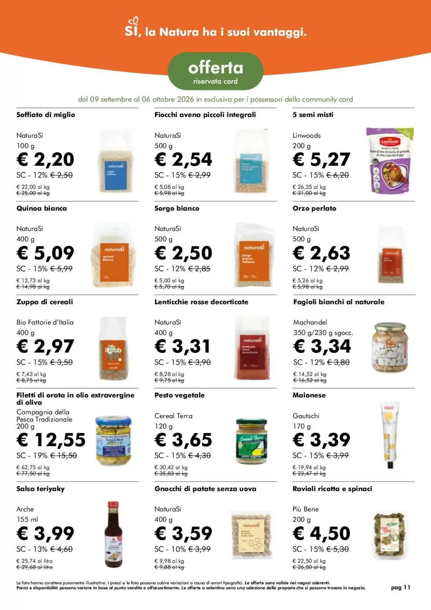 Volantino promozionale NaturaSì  valide dal 09/09/2026 - Pagina 11.