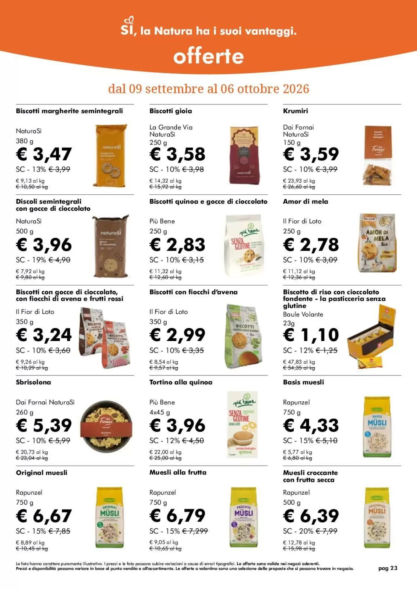 Volantino promozionale NaturaSì  valide dal 09/09/2026 - Pagina 23.