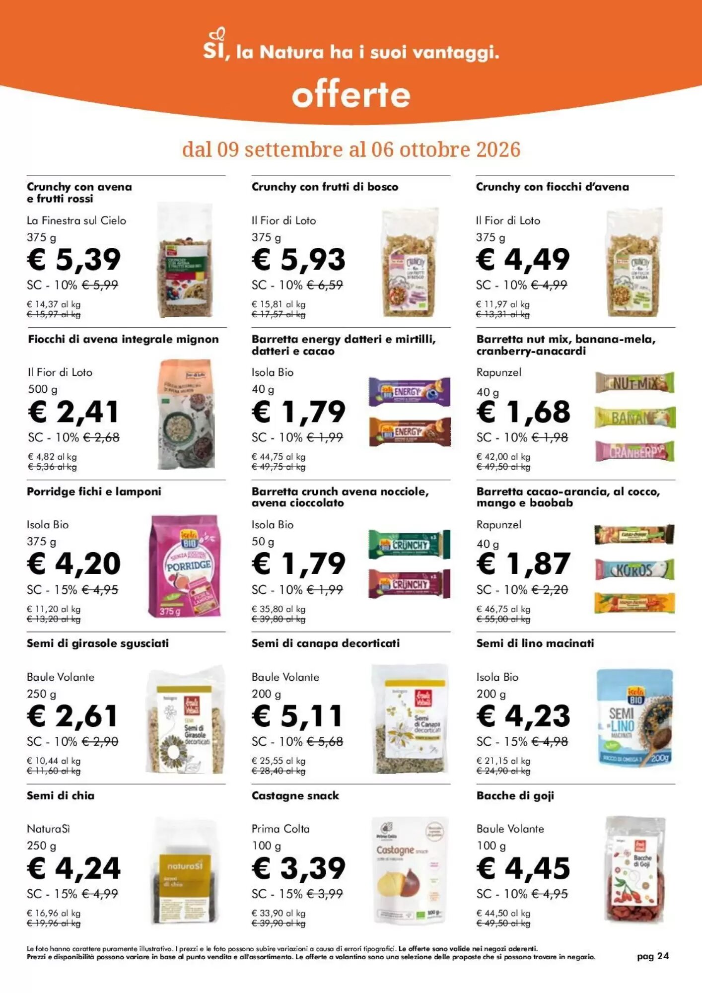 Volantino promozionale NaturaSì  valide dal 09/09/2026 - Pagina 24.