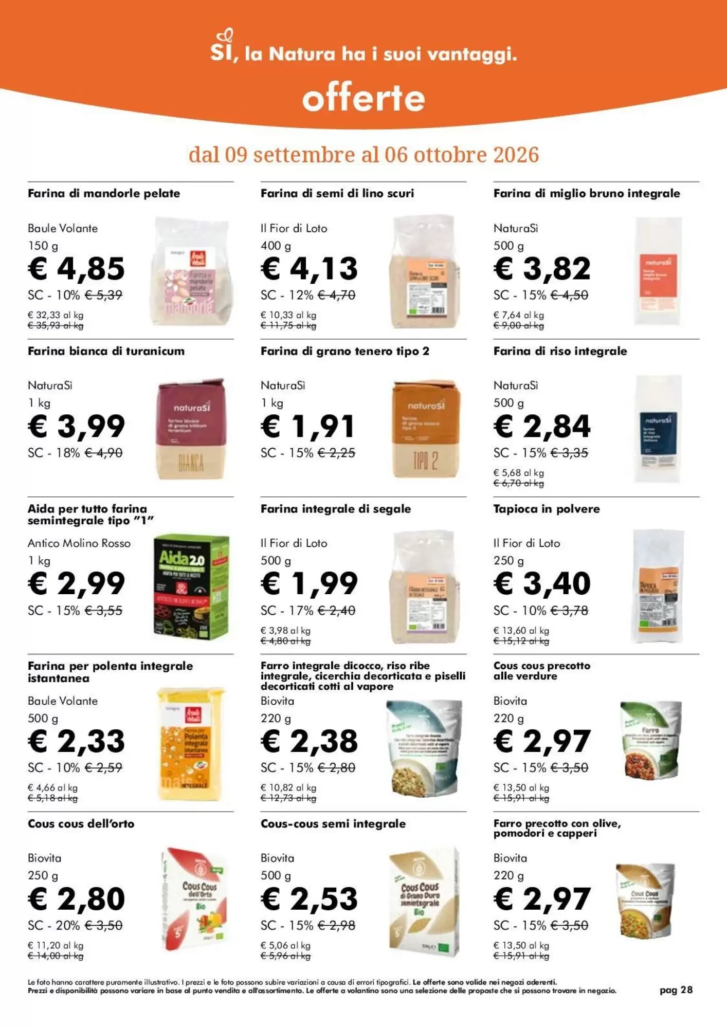 Volantino promozionale NaturaSì  valide dal 09/09/2026 - Pagina 28.