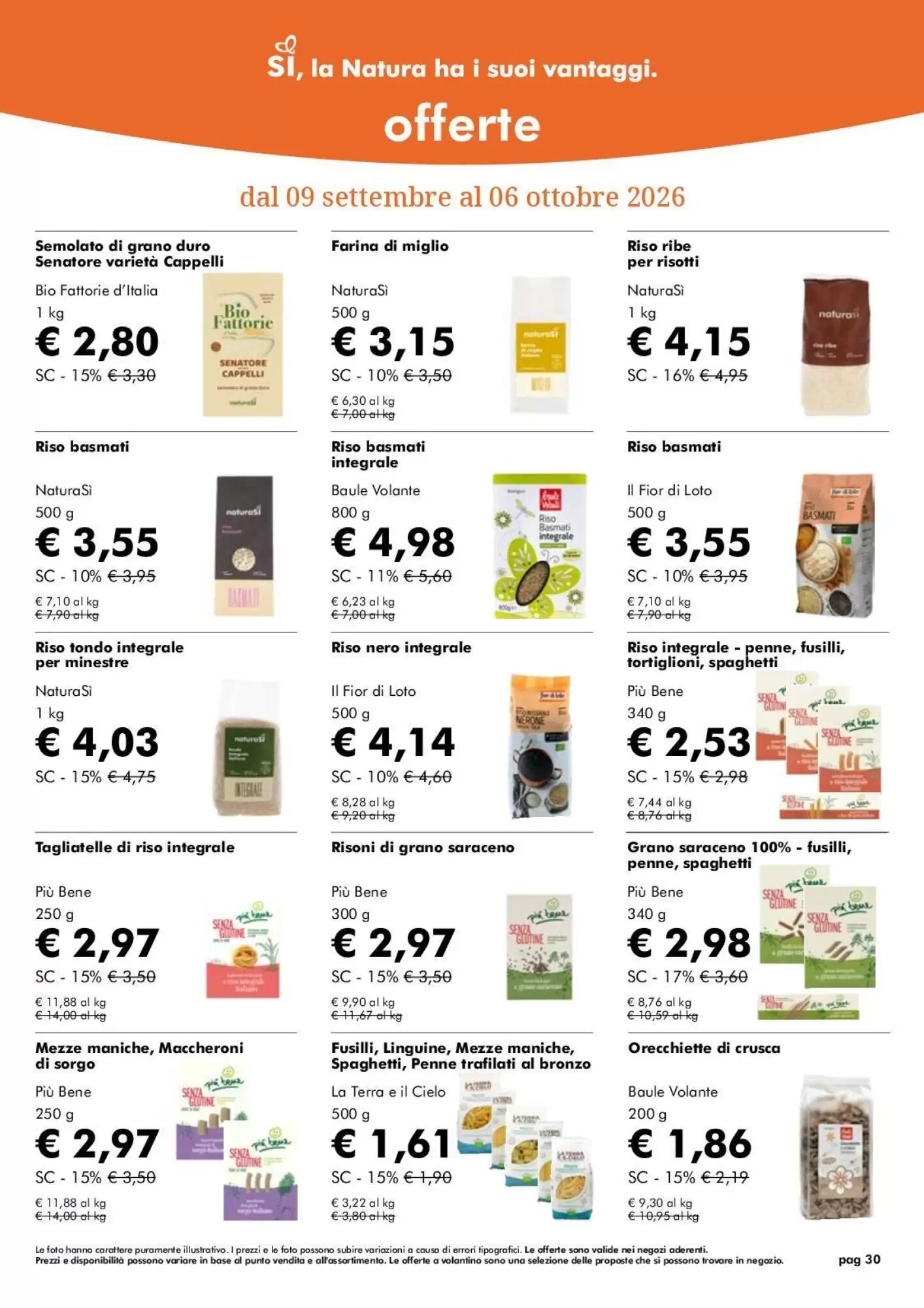 Volantino promozionale NaturaSì  valide dal 09/09/2026 - Pagina 30.