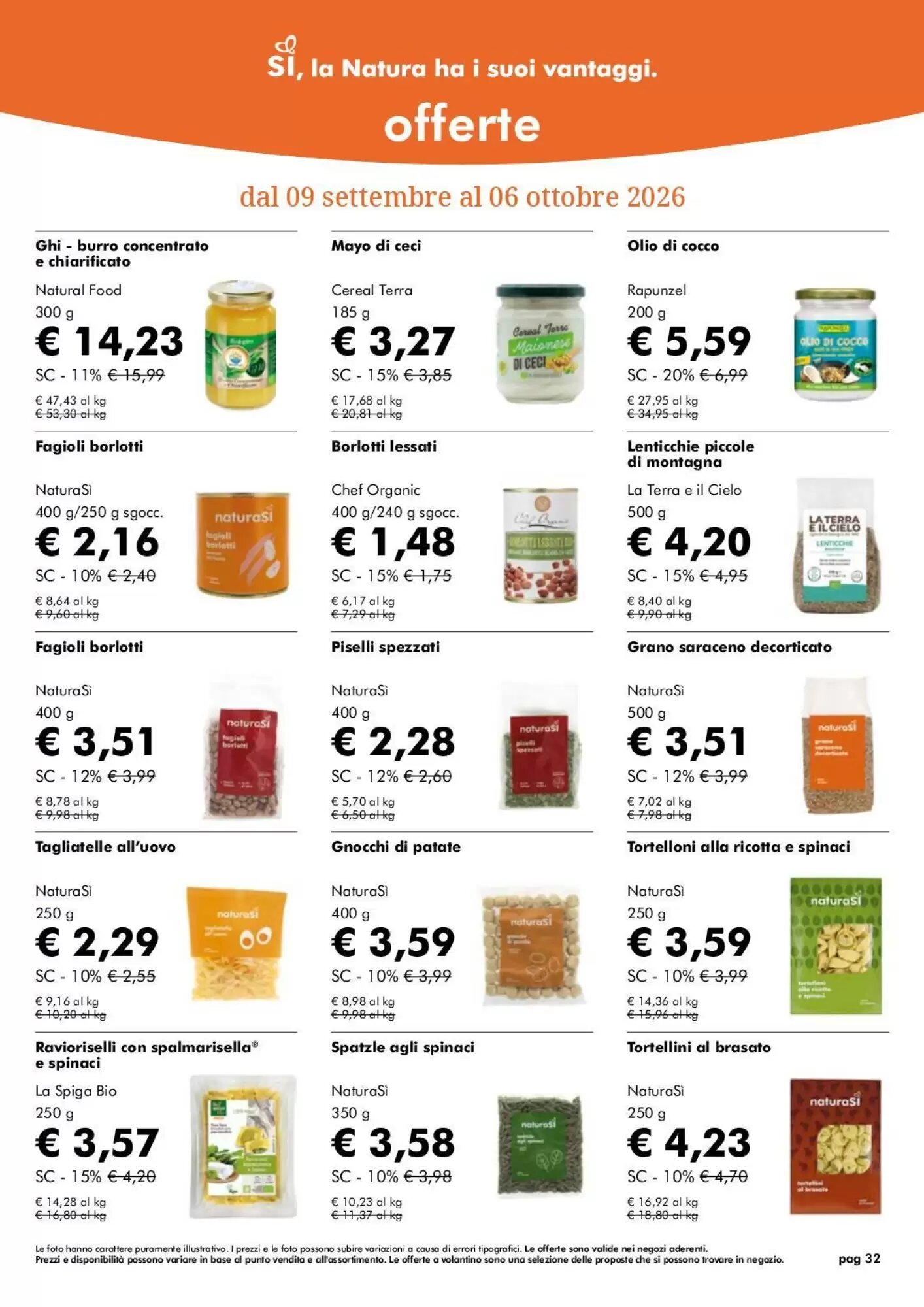 Volantino promozionale NaturaSì  valide dal 09/09/2026 - Pagina 32.