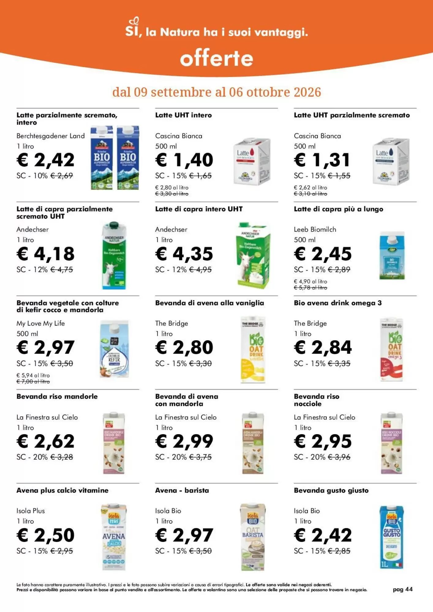 Volantino promozionale NaturaSì  valide dal 09/09/2026 - Pagina 44.