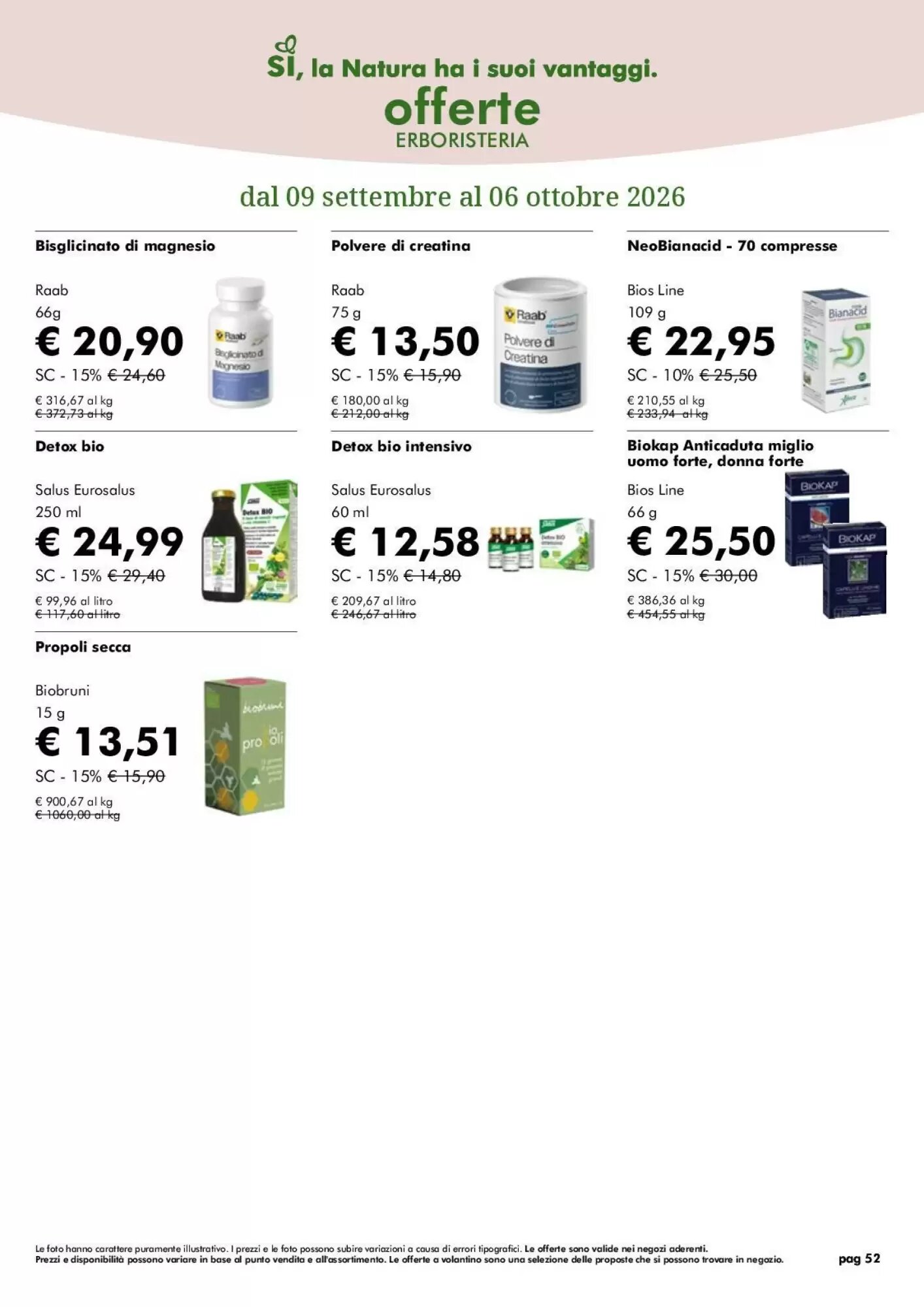 Volantino promozionale NaturaSì  valide dal 09/09/2026 - Pagina 52.