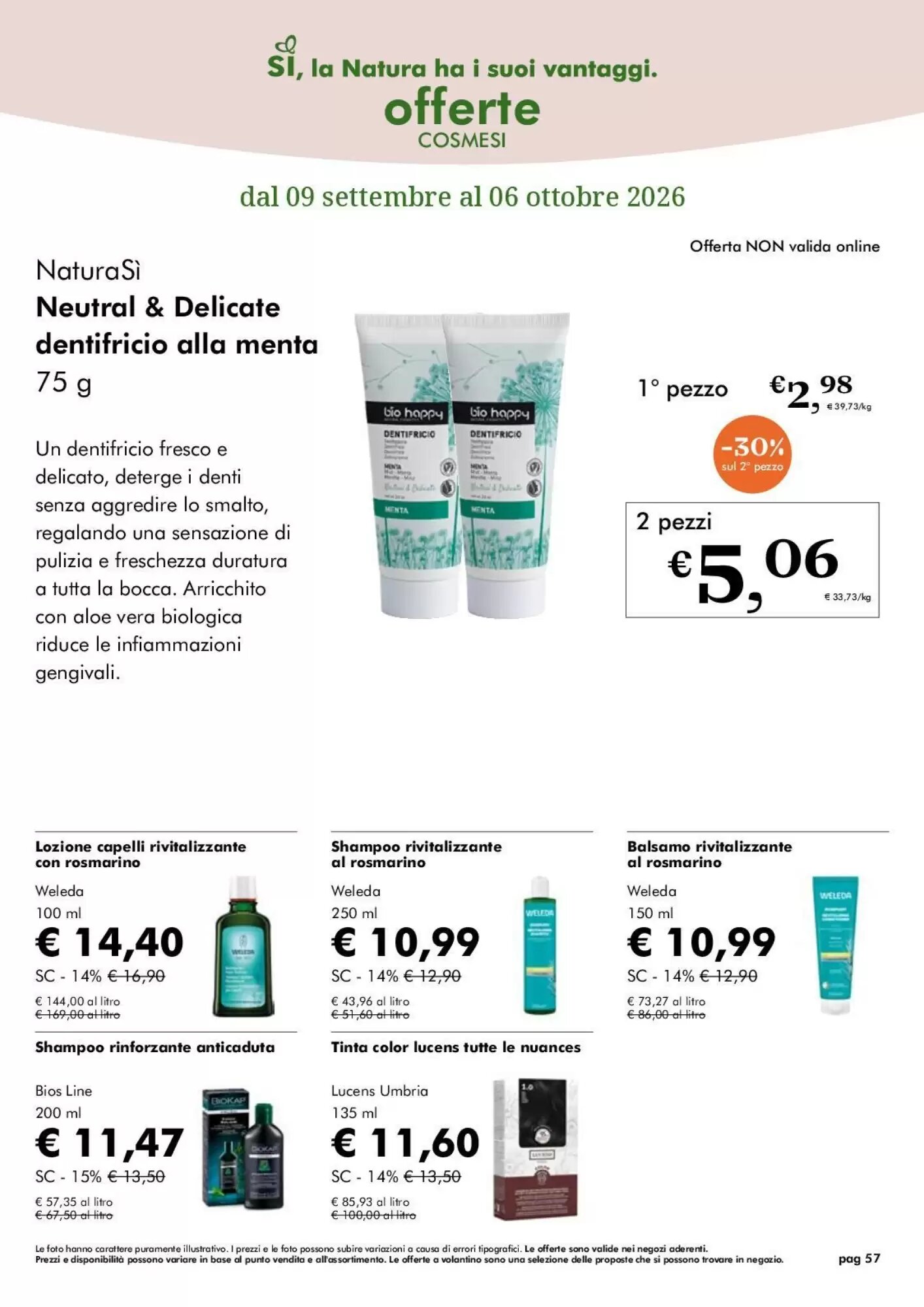 Volantino promozionale NaturaSì  valide dal 09/09/2026 - Pagina 57.