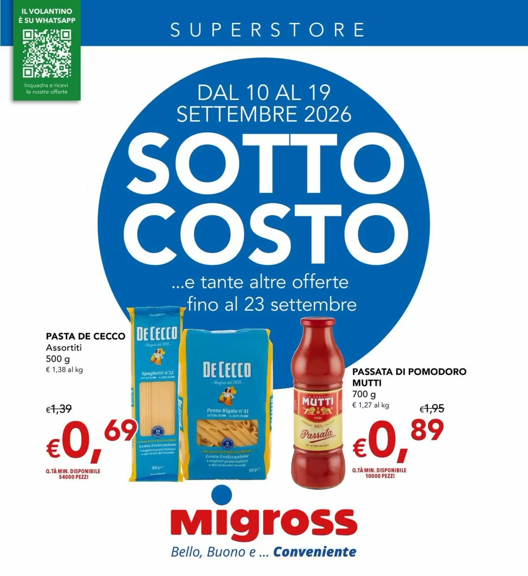 Volantino promozionale Migross Superstore valide dal 10/09/2026 - Pagina 1.