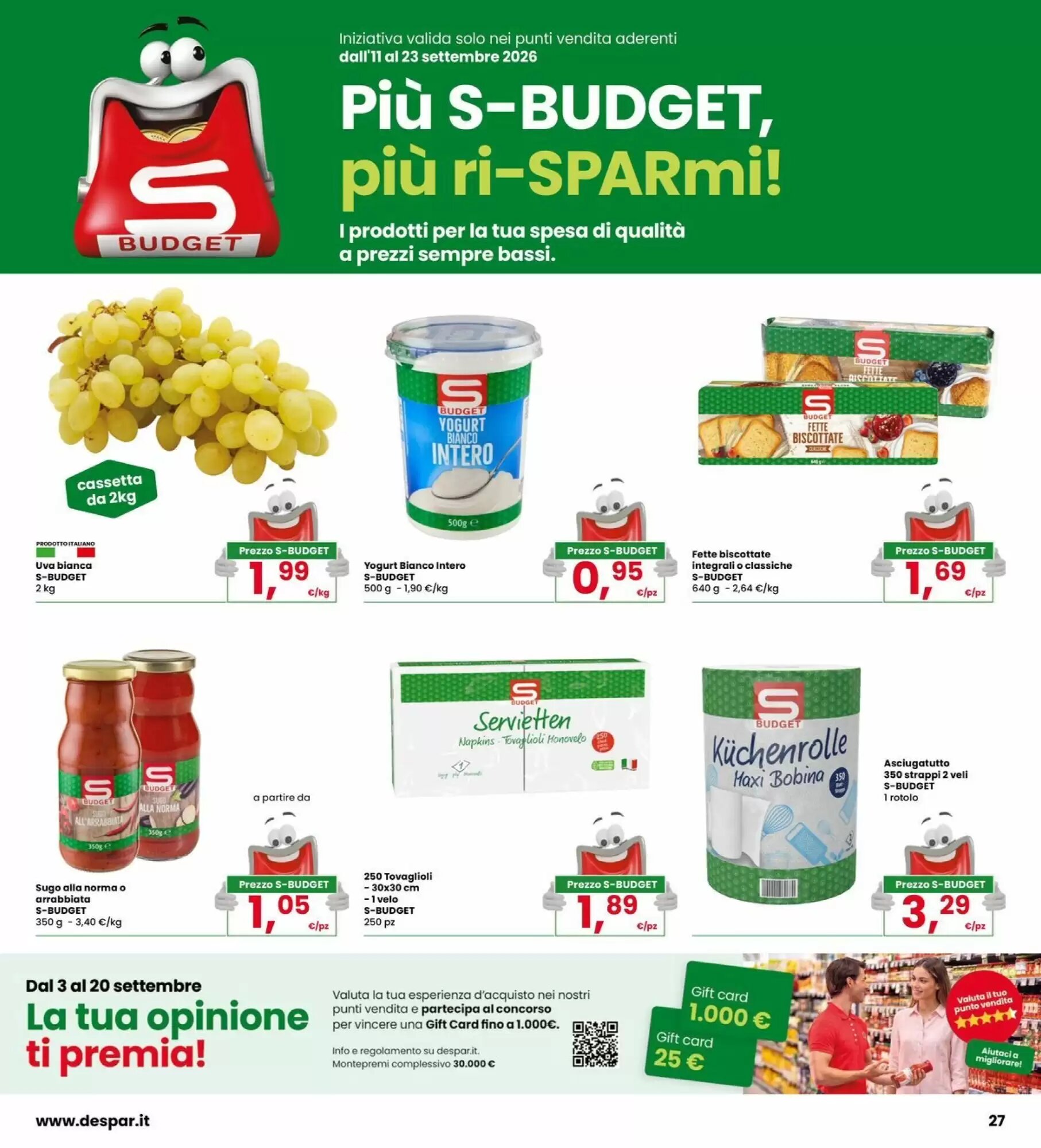Volantino promozionale Eurospar  valide dal 11/09/2026 - Pagina 27.
