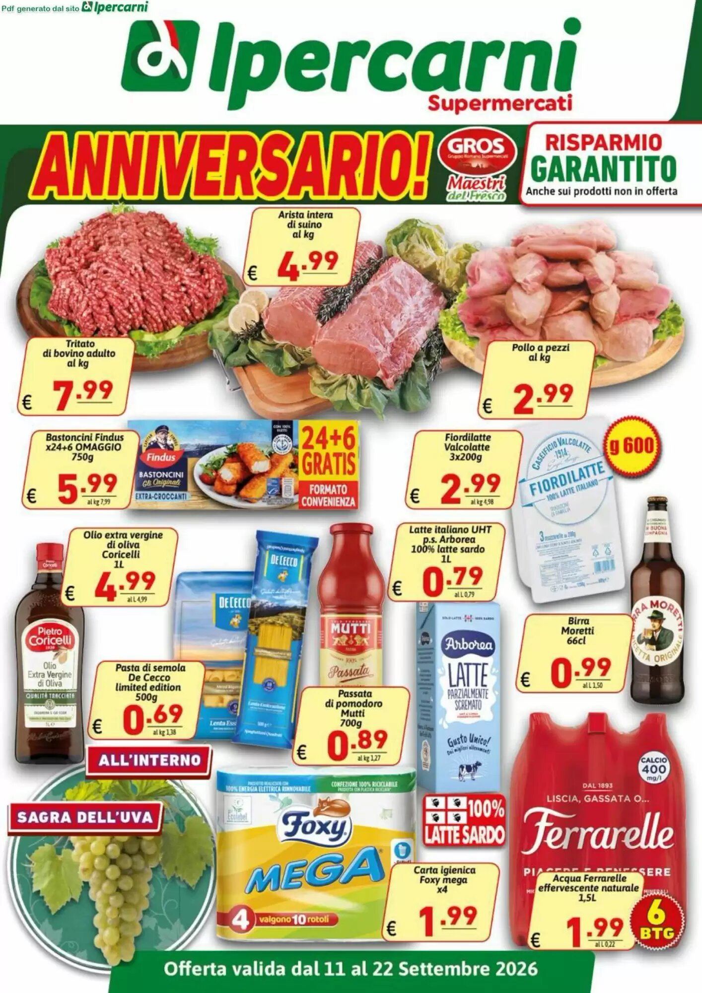 Volantino promozionale Ipercarni  valide dal 11/09/2026 - Pagina 1.