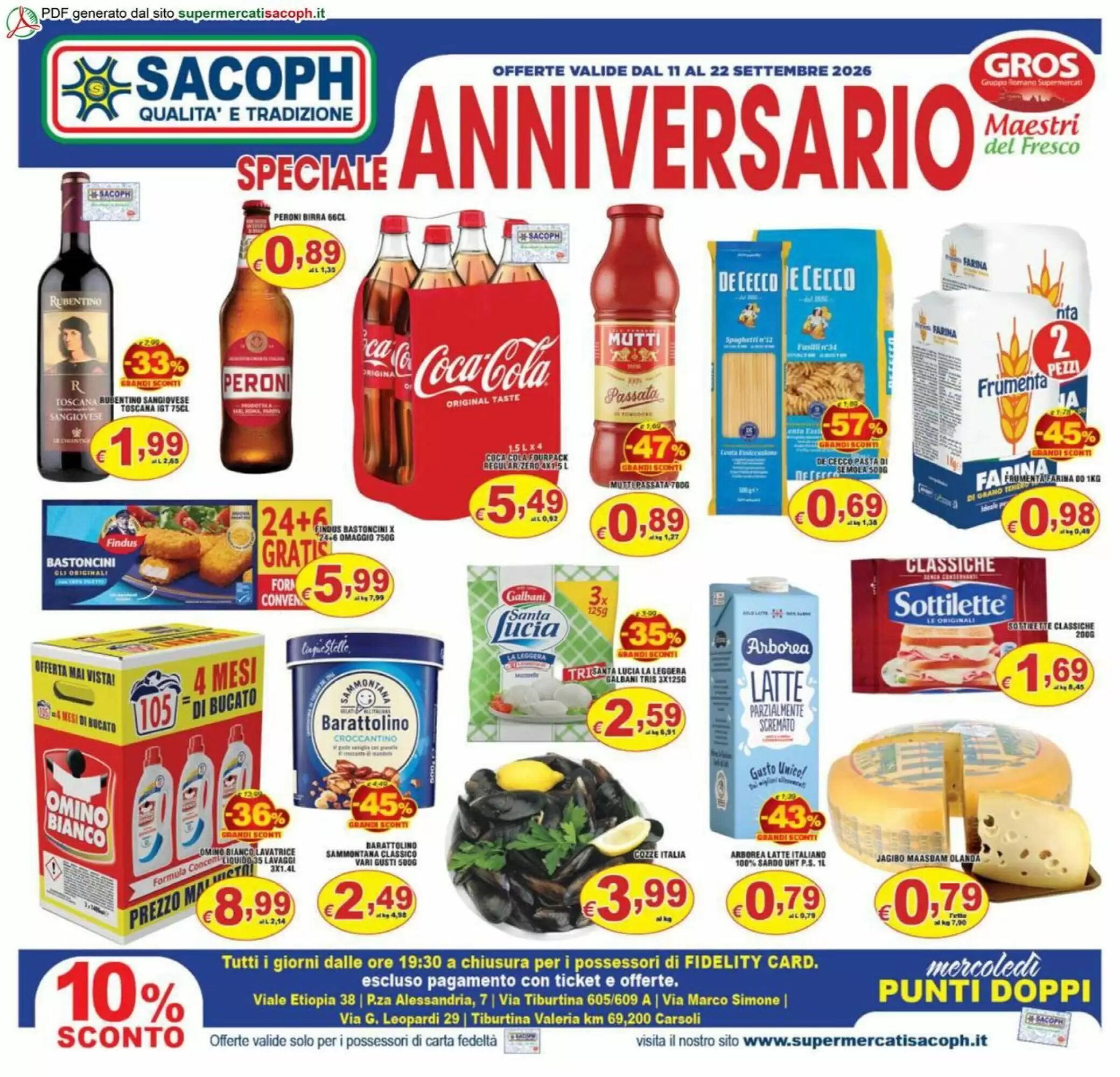 Volantino promozionale Sacoph valide dal 11/09/2026 - Pagina 1.