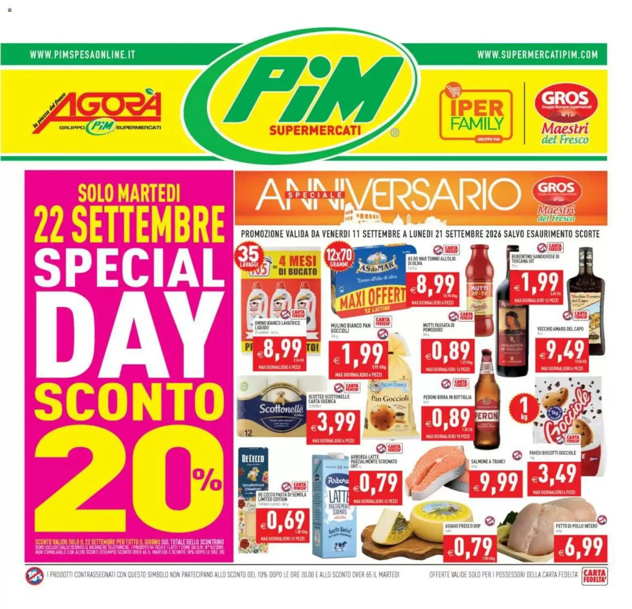 Volantino promozionale Pim Supermercati  valide dal 11/09/2026 - Pagina 1.