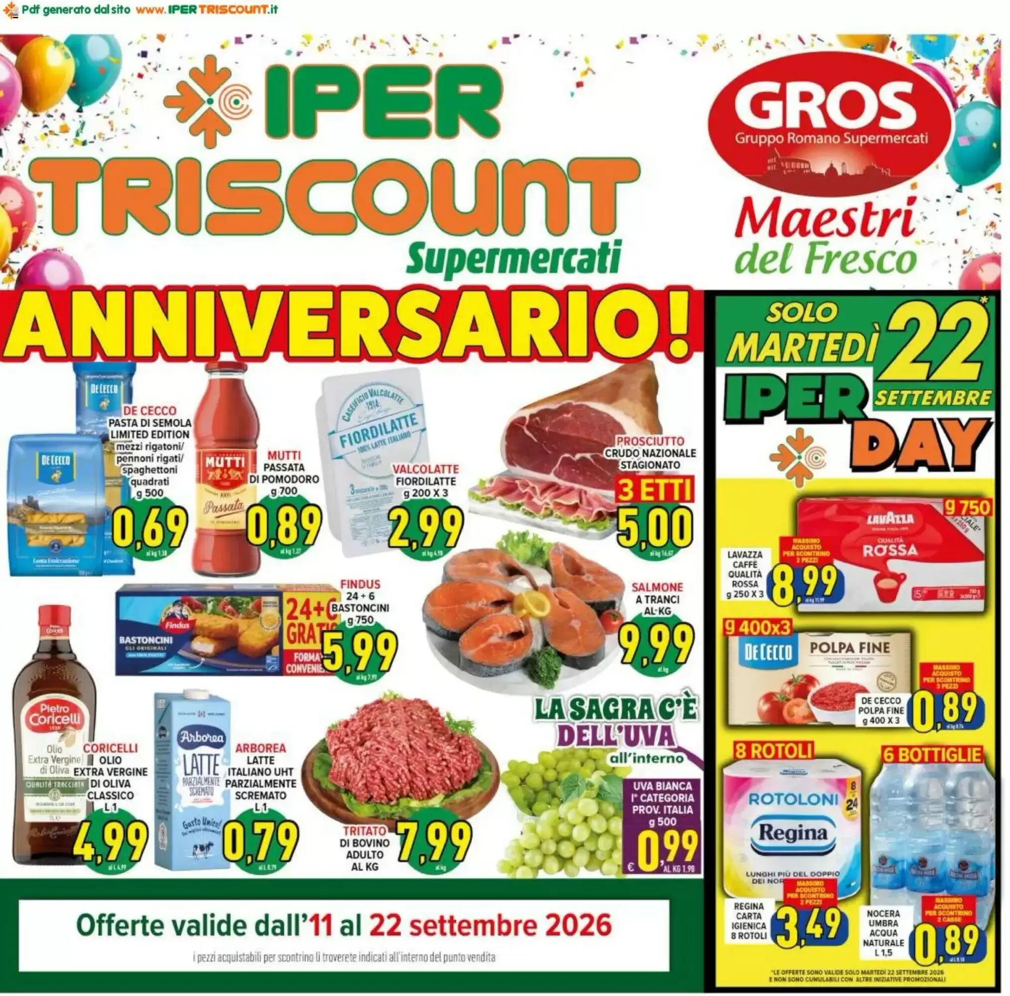 Volantino promozionale Iper Triscount valide dal 11/09/2026 - Pagina 1.