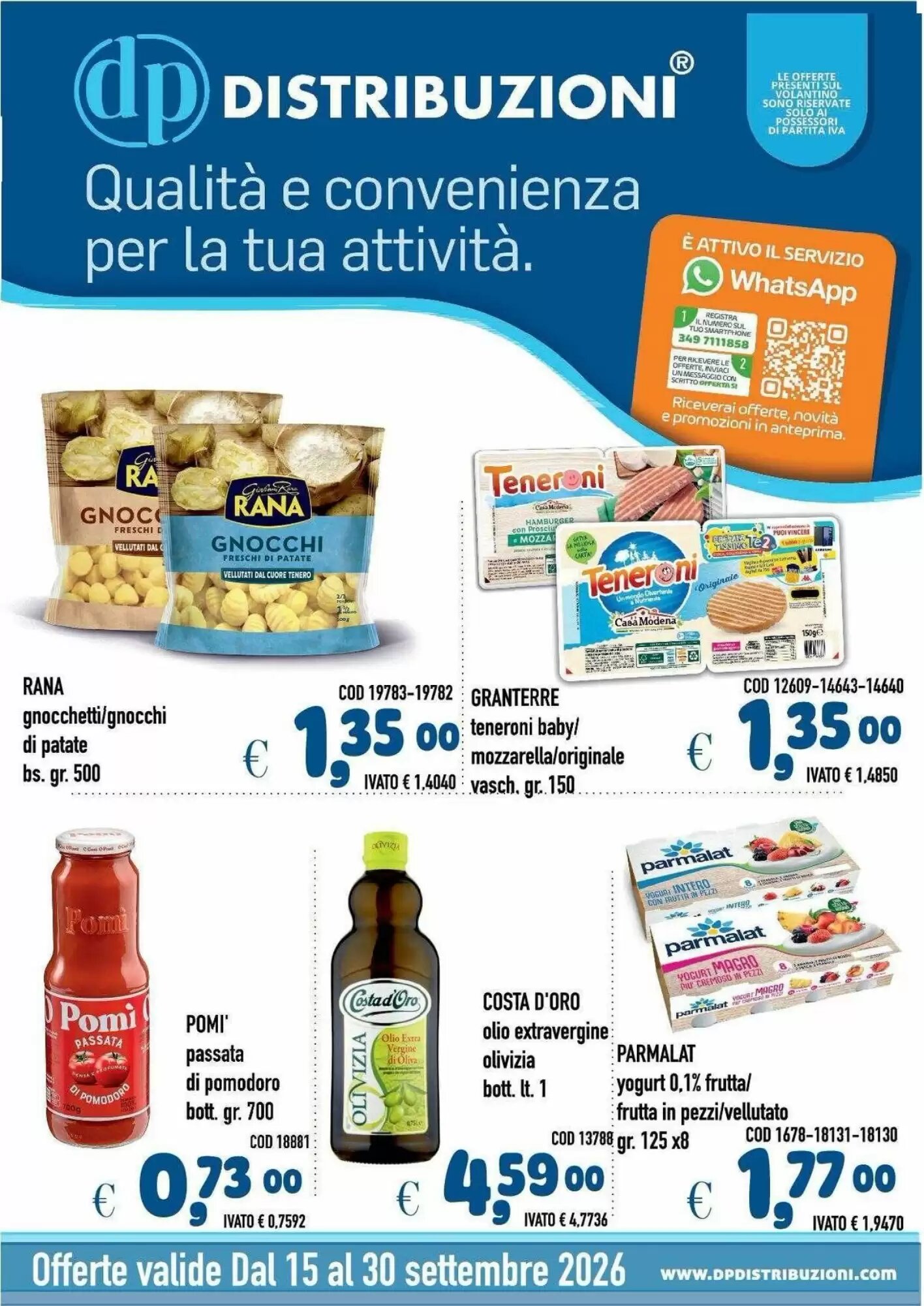 Volantino promozionale Del Prete Distribuzioni valide dal 15/09/2026 - Pagina 1.