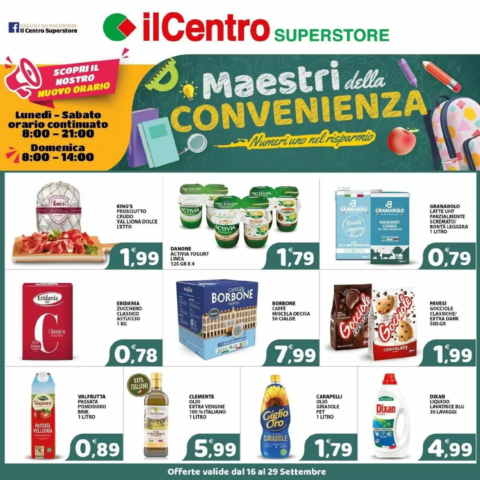 Volantino promozionale Il Centro Superstore  valide dal 16/09/2026 - Pagina 1.