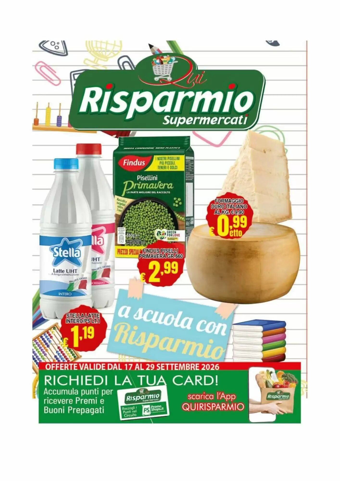 Volantino promozionale Risparmio Supermercati  valide dal 17/09/2026 - Pagina 1.