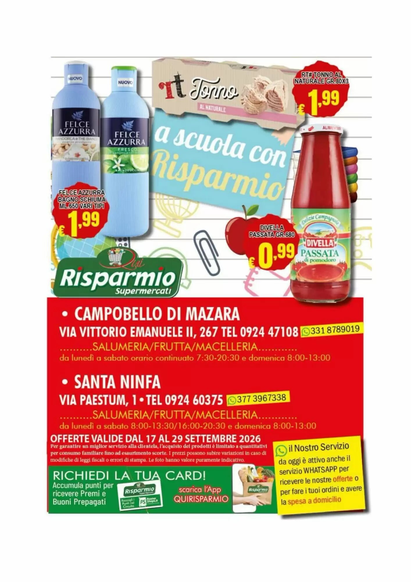 Volantino promozionale Risparmio Supermercati  valide dal 17/09/2026 - Pagina 8.