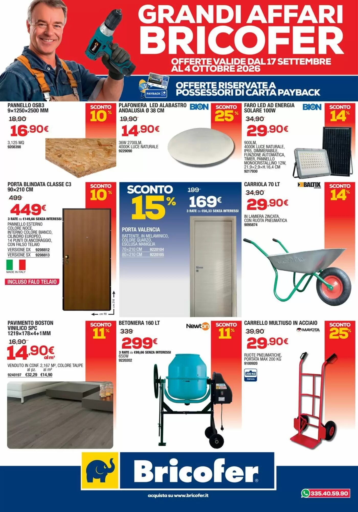 Volantino promozionale Bricofer valide dal 17/09/2026 - Pagina 1.