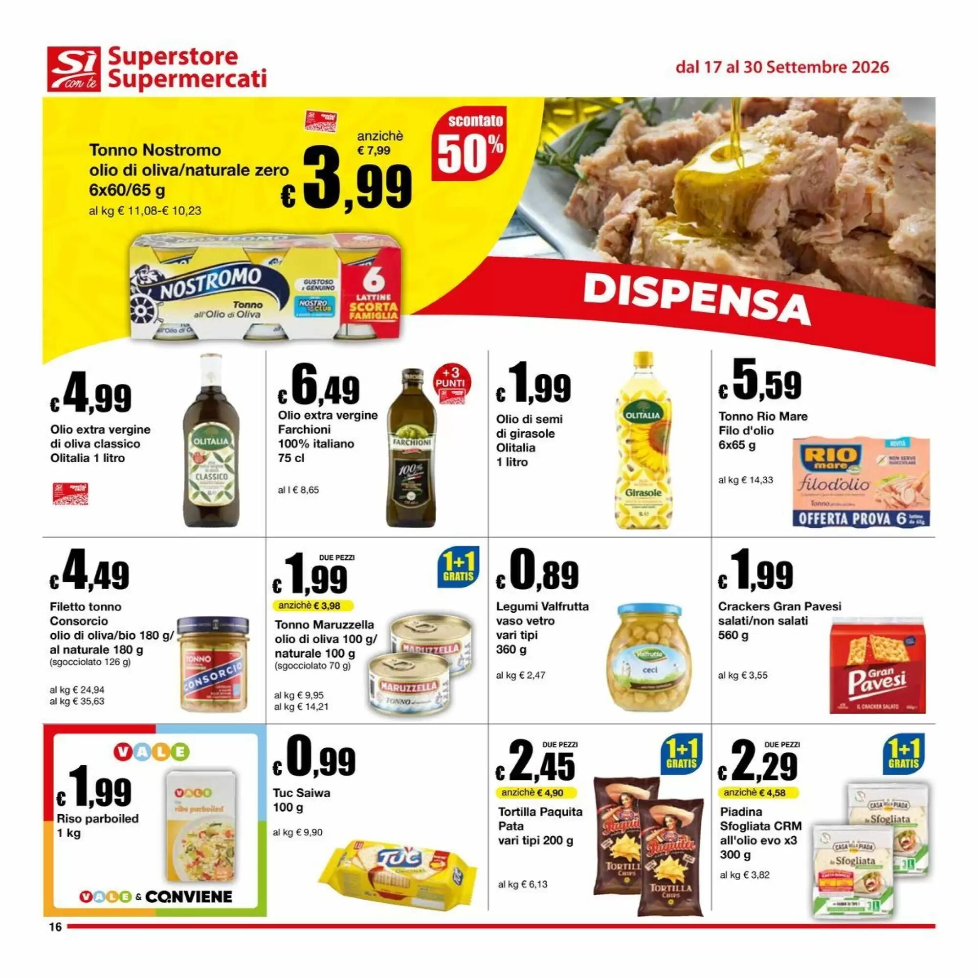 Volantino promozionale Sì con te  valide dal 17/09/2026 - Pagina 16.
