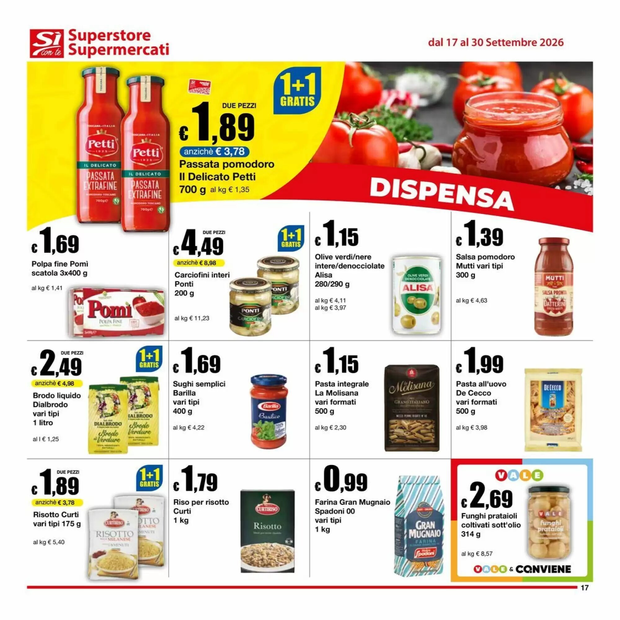 Volantino promozionale Sì con te  valide dal 17/09/2026 - Pagina 17.
