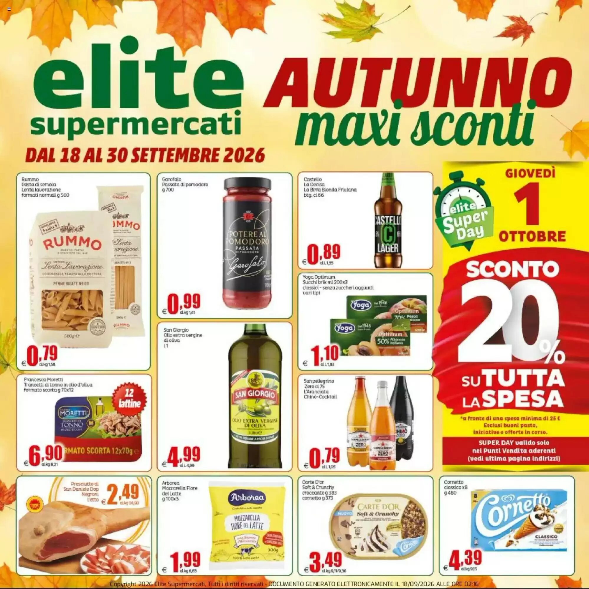 Volantino promozionale Elite valide dal 18/09/2026 - Pagina 1.