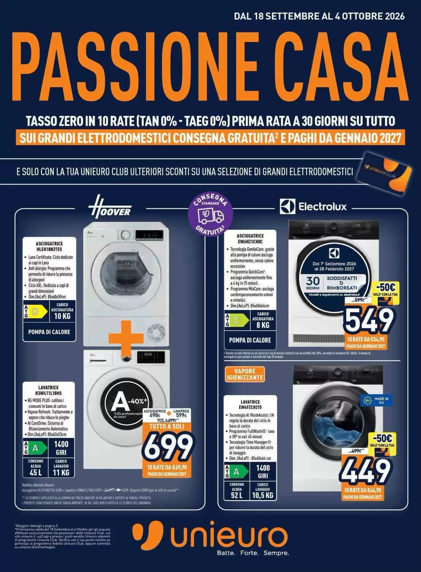 Volantino promozionale Unieuro valide dal 18/09/2026 - Pagina 1.