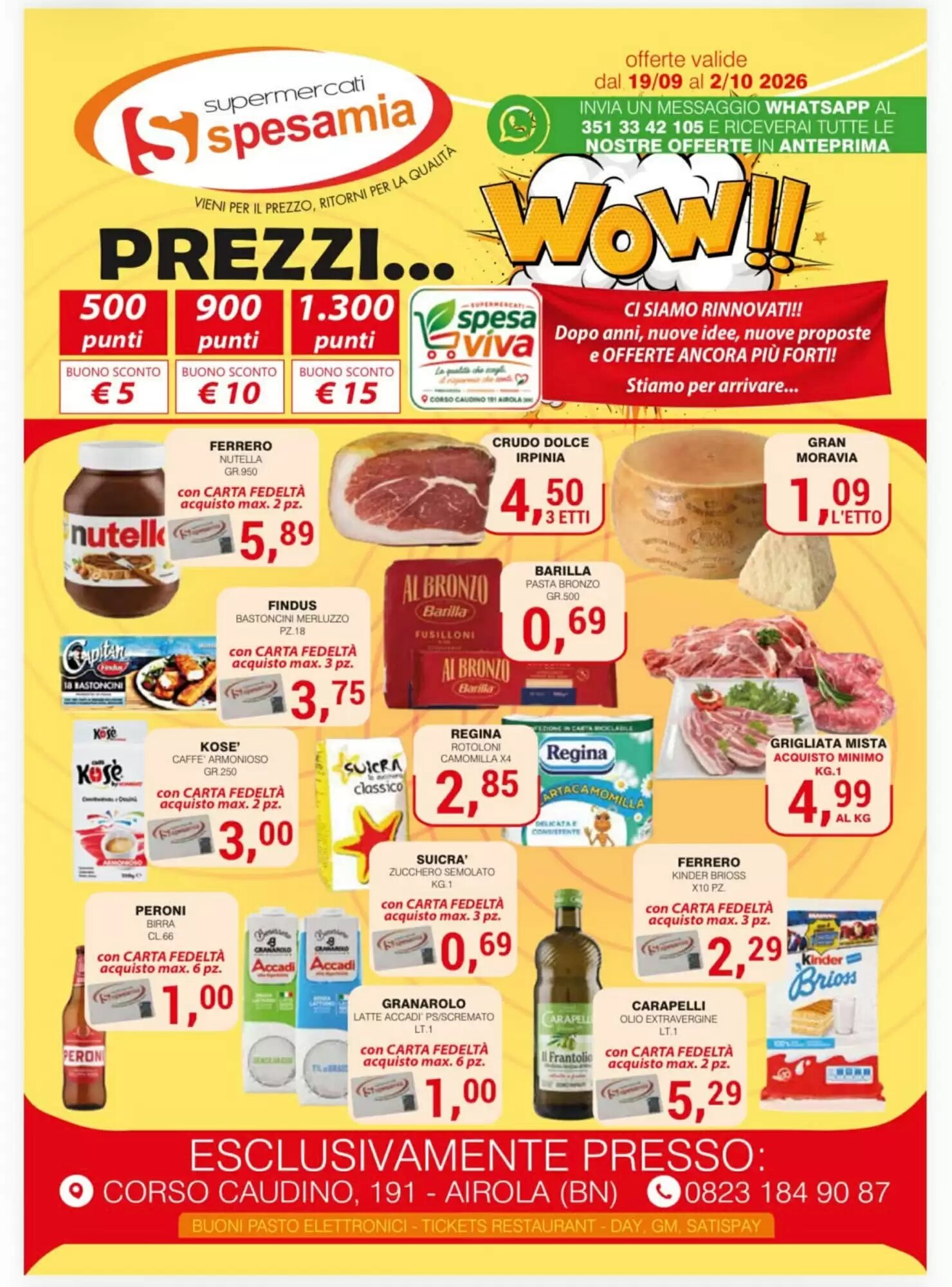 Volantino promozionale Supermercati Spesa Mia valide dal 19/09/2026 - Pagina 1.