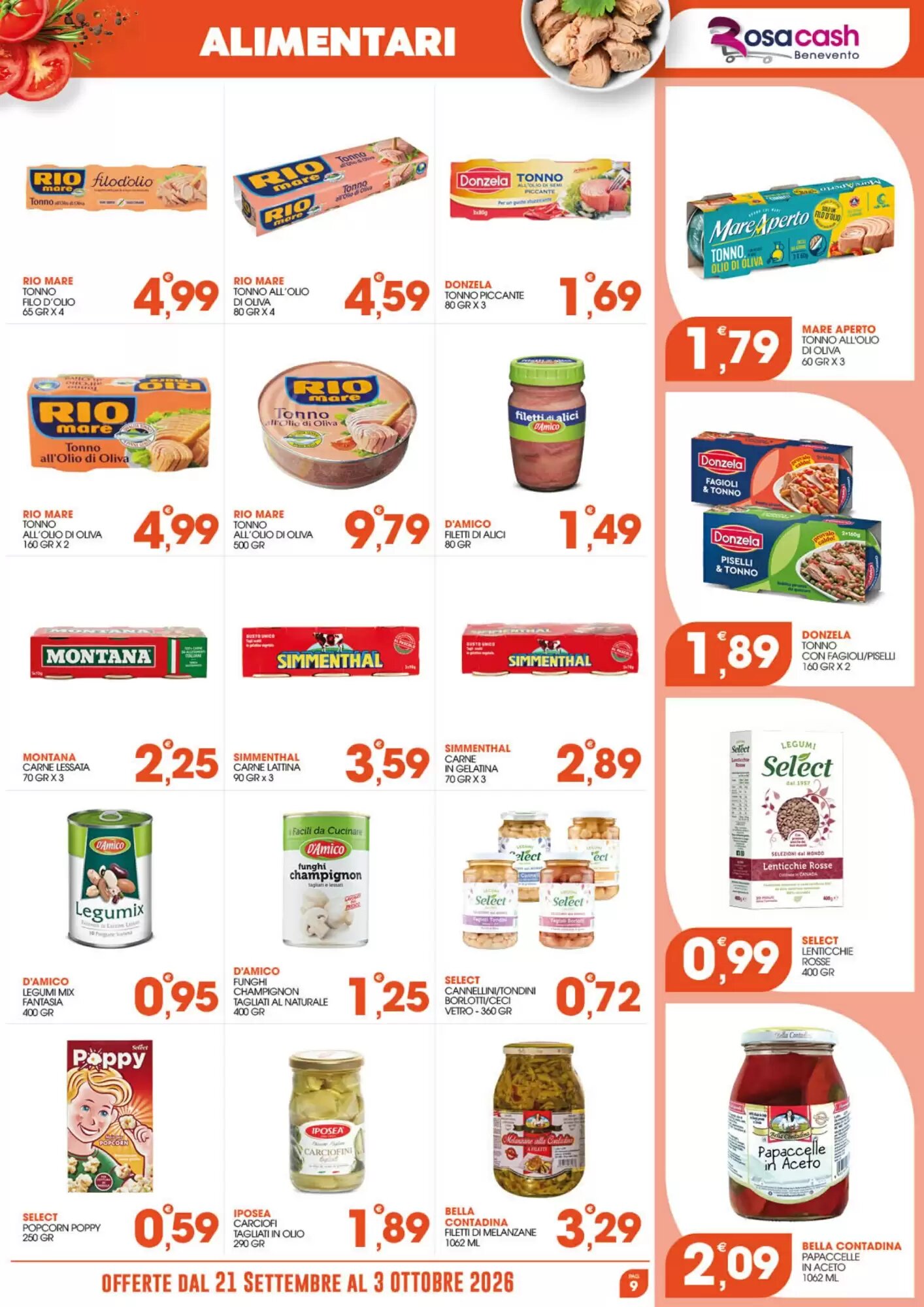 Volantino promozionale Rosa Cash  valide dal 20/09/2026 - Pagina 9.
