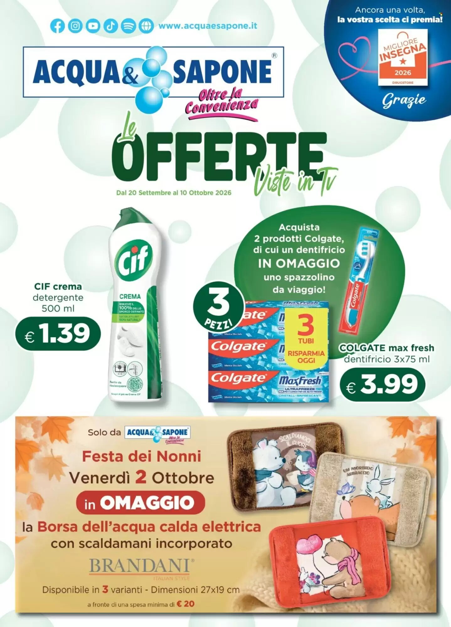 Volantino promozionale Acqua & Sapone valide dal 20/09/2026 - Pagina 1.