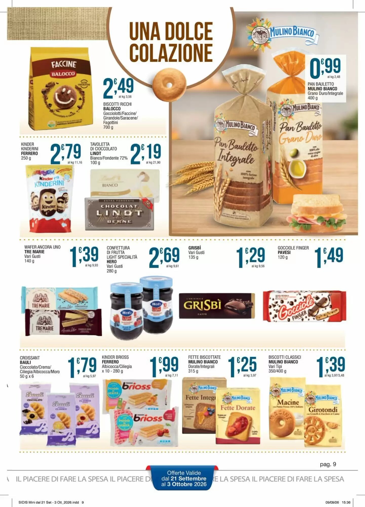Volantino promozionale Sidis  valide dal 21/09/2026 - Pagina 9.