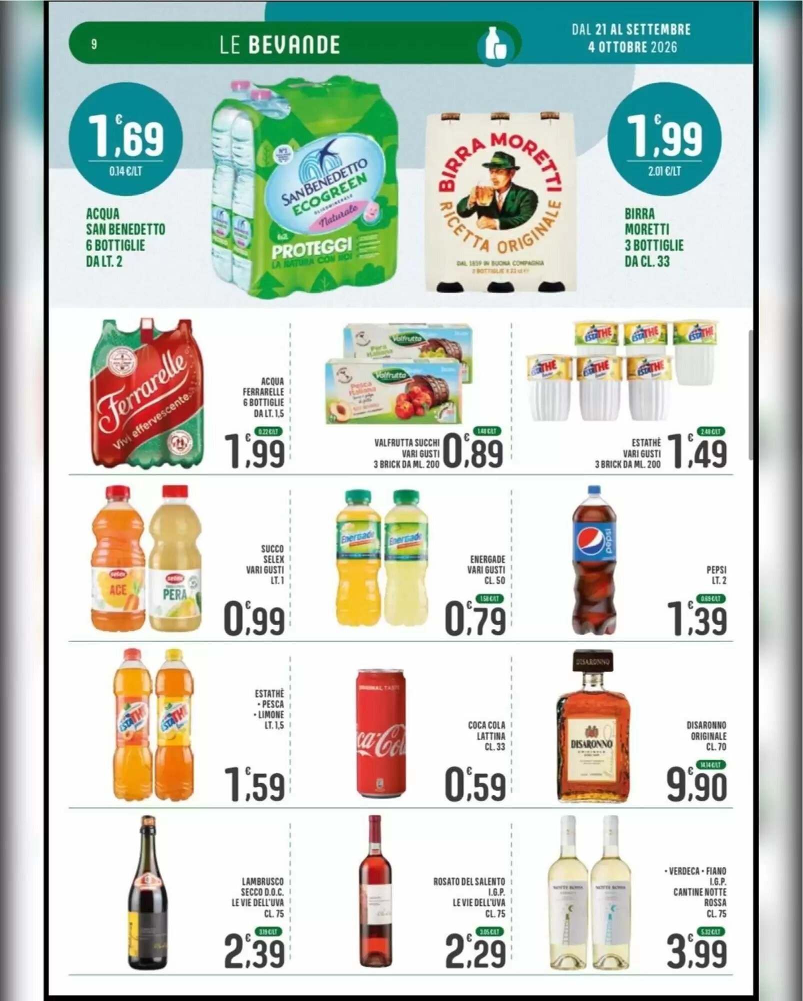Volantino promozionale La Mimosa Supermercati  valide dal 21/09/2026 - Pagina 9.