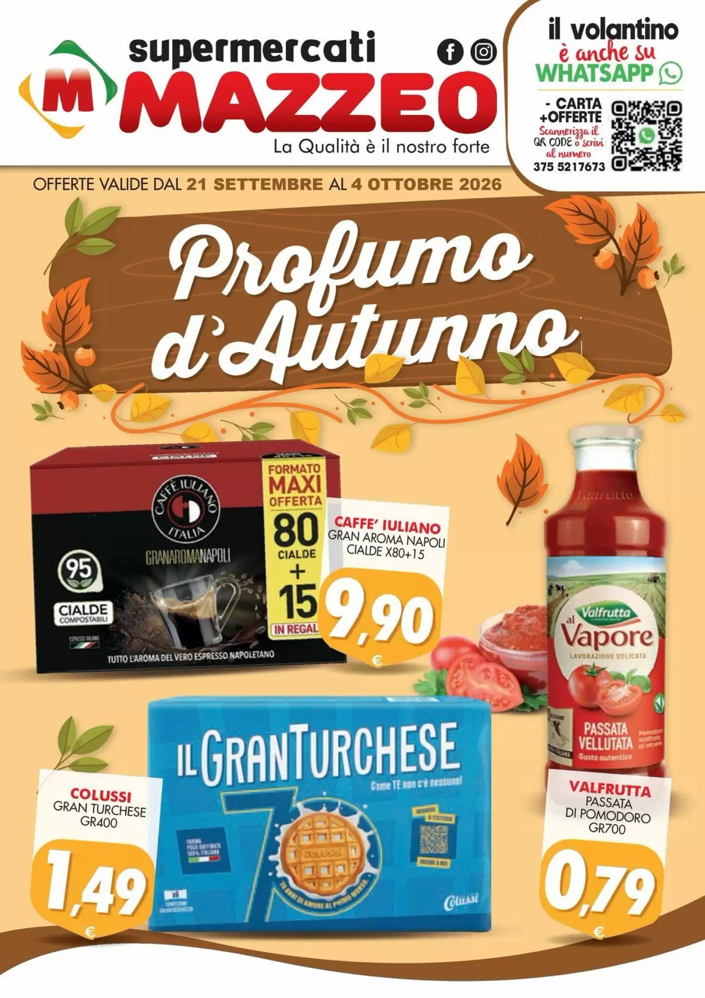 Volantino promozionale Mazzeo Supermercati valide dal 21/09/2026 - Pagina 1.