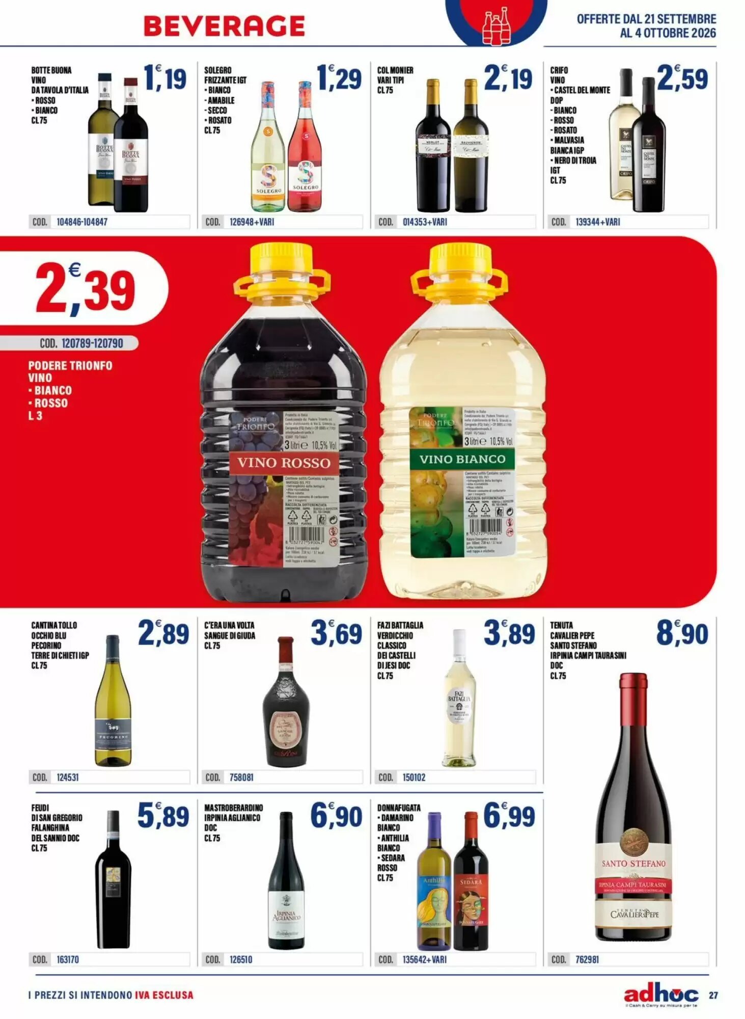 Volantino promozionale Adhoc  valide dal 21/09/2026 - Pagina 27.