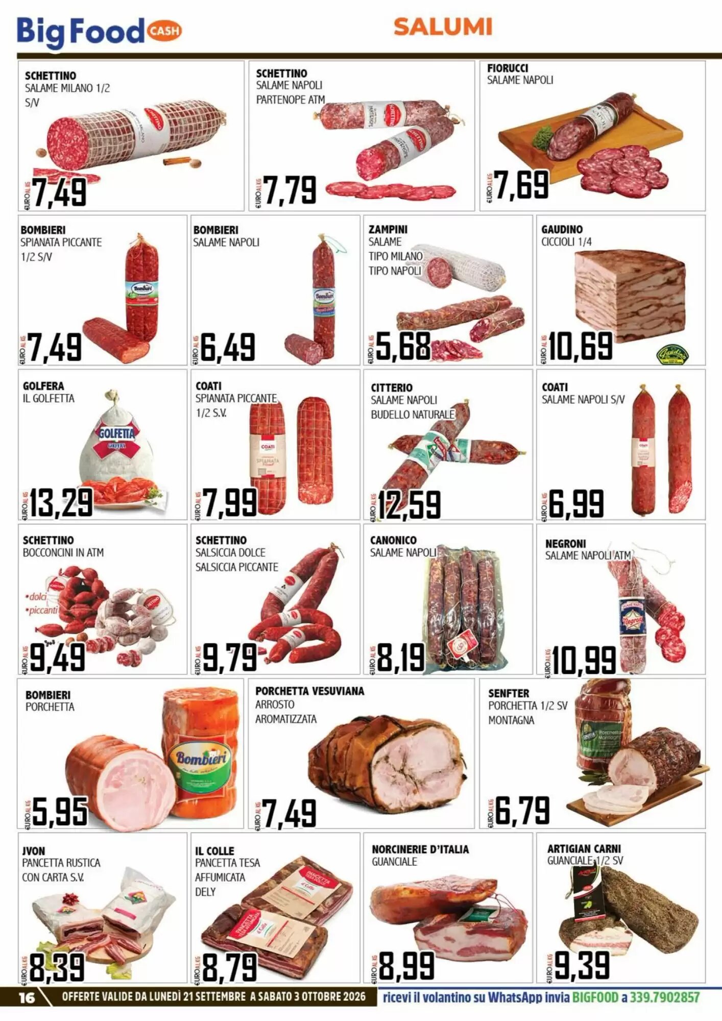 Volantino promozionale Big Food  valide dal 21/09/2026 - Pagina 16.