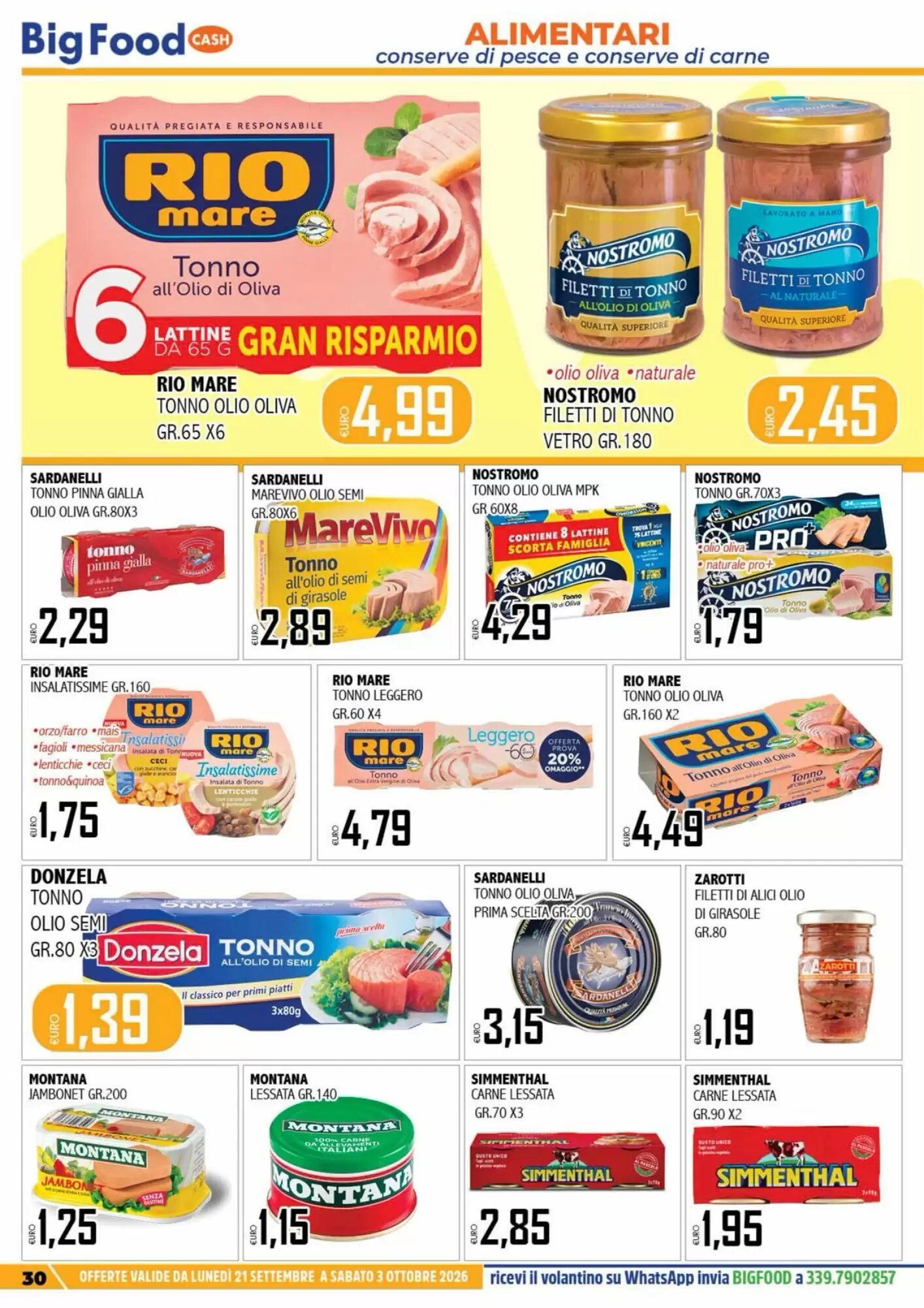 Volantino promozionale Big Food  valide dal 21/09/2026 - Pagina 30.
