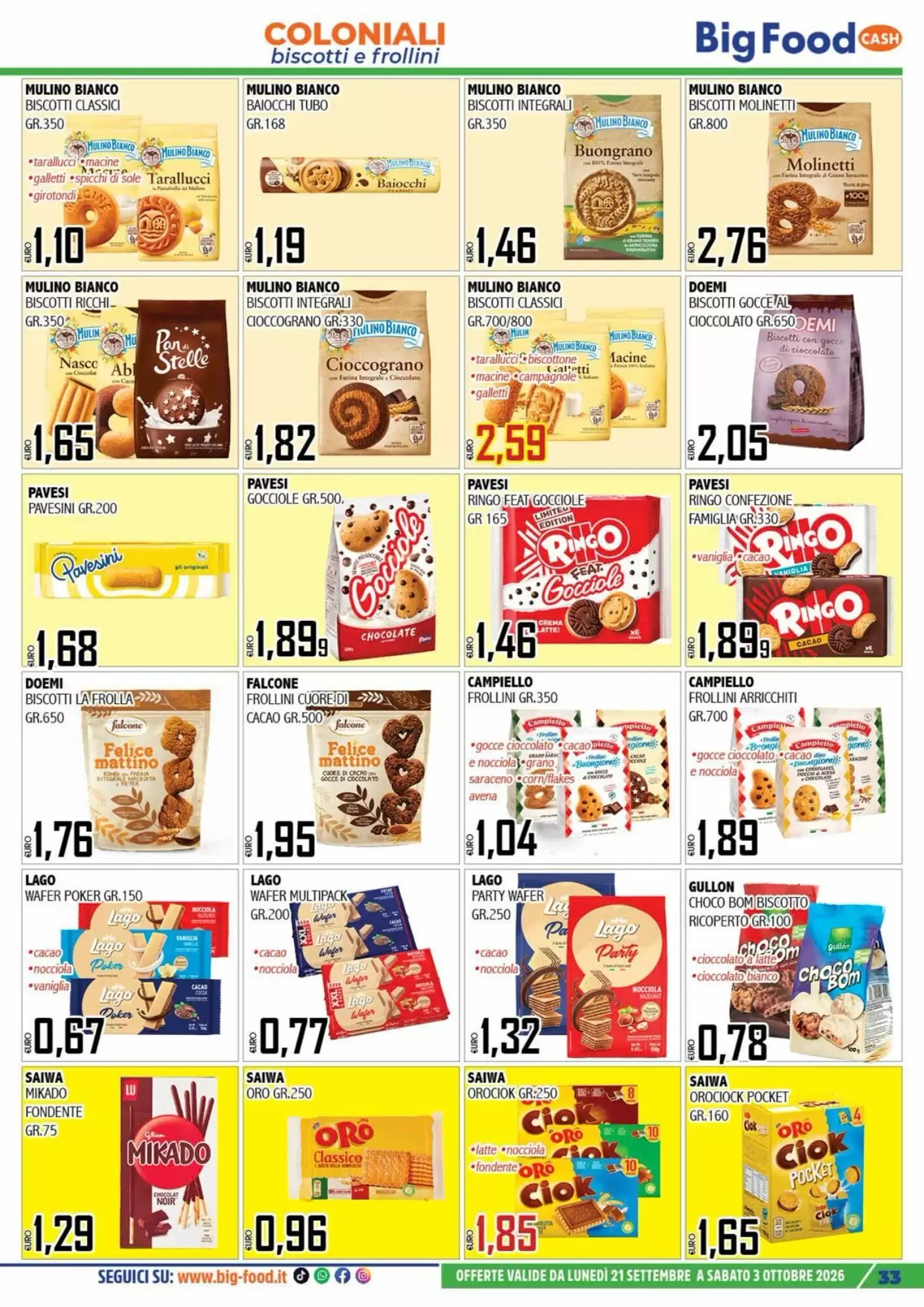 Volantino promozionale Big Food  valide dal 21/09/2026 - Pagina 33.