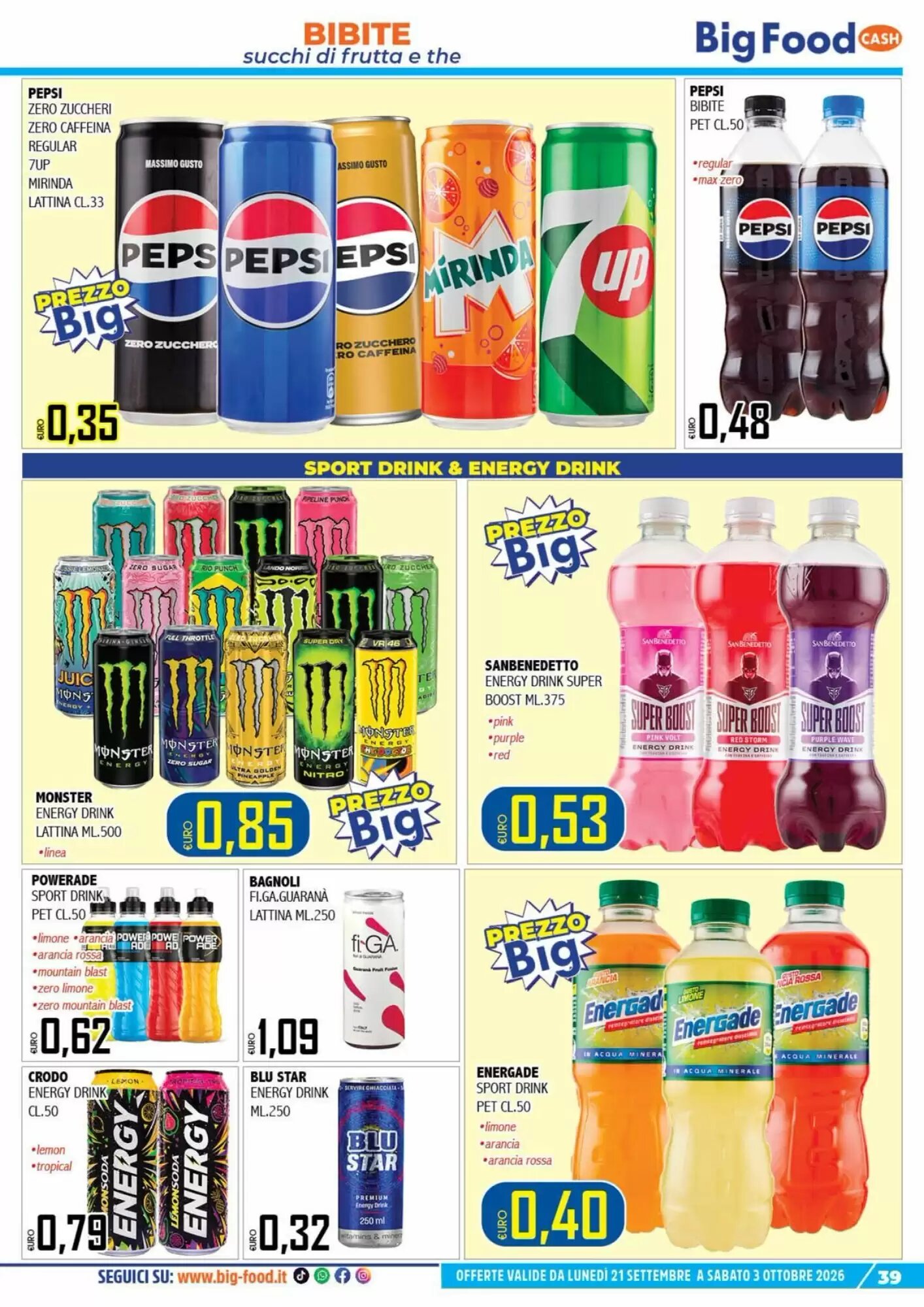 Volantino promozionale Big Food  valide dal 21/09/2026 - Pagina 39.