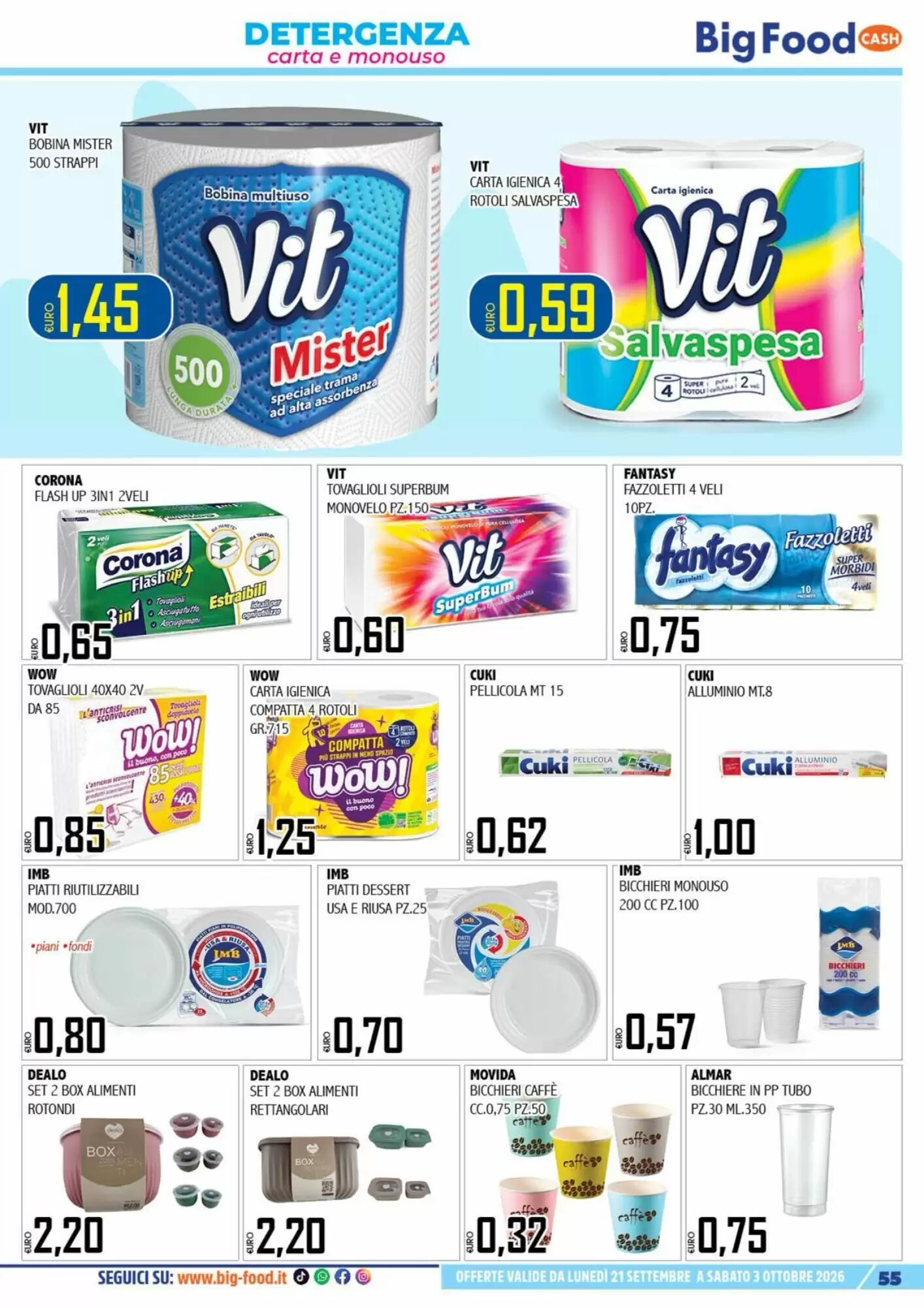 Volantino promozionale Big Food  valide dal 21/09/2026 - Pagina 55.